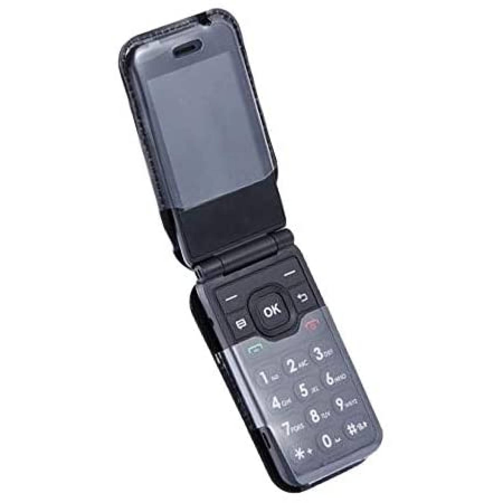 Funda Celular BELTRON Cricket Debut Flip Cuero Clip -Negro