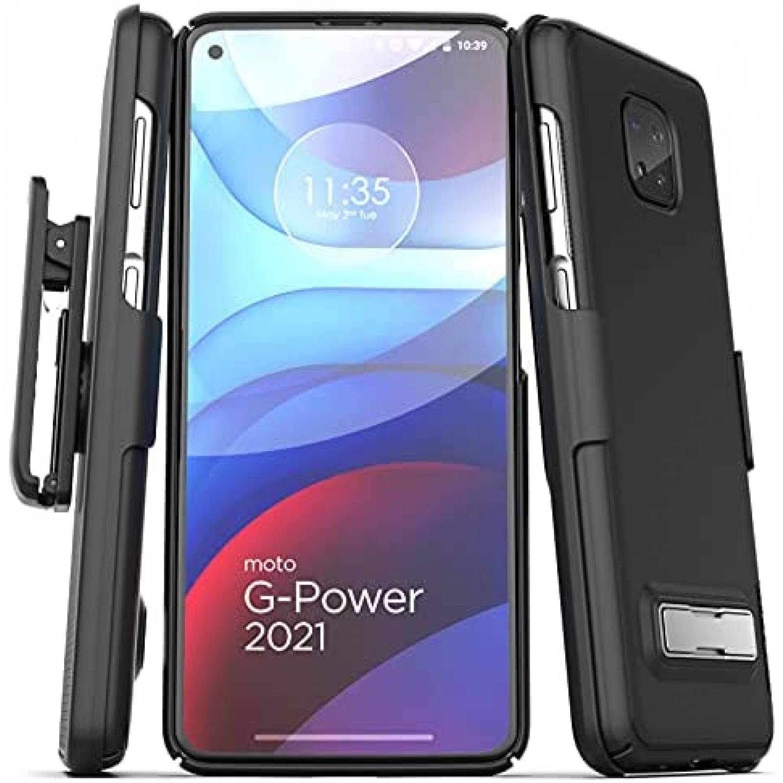 Funda Encased para Motorola G Power 2021 con clip -Negro
