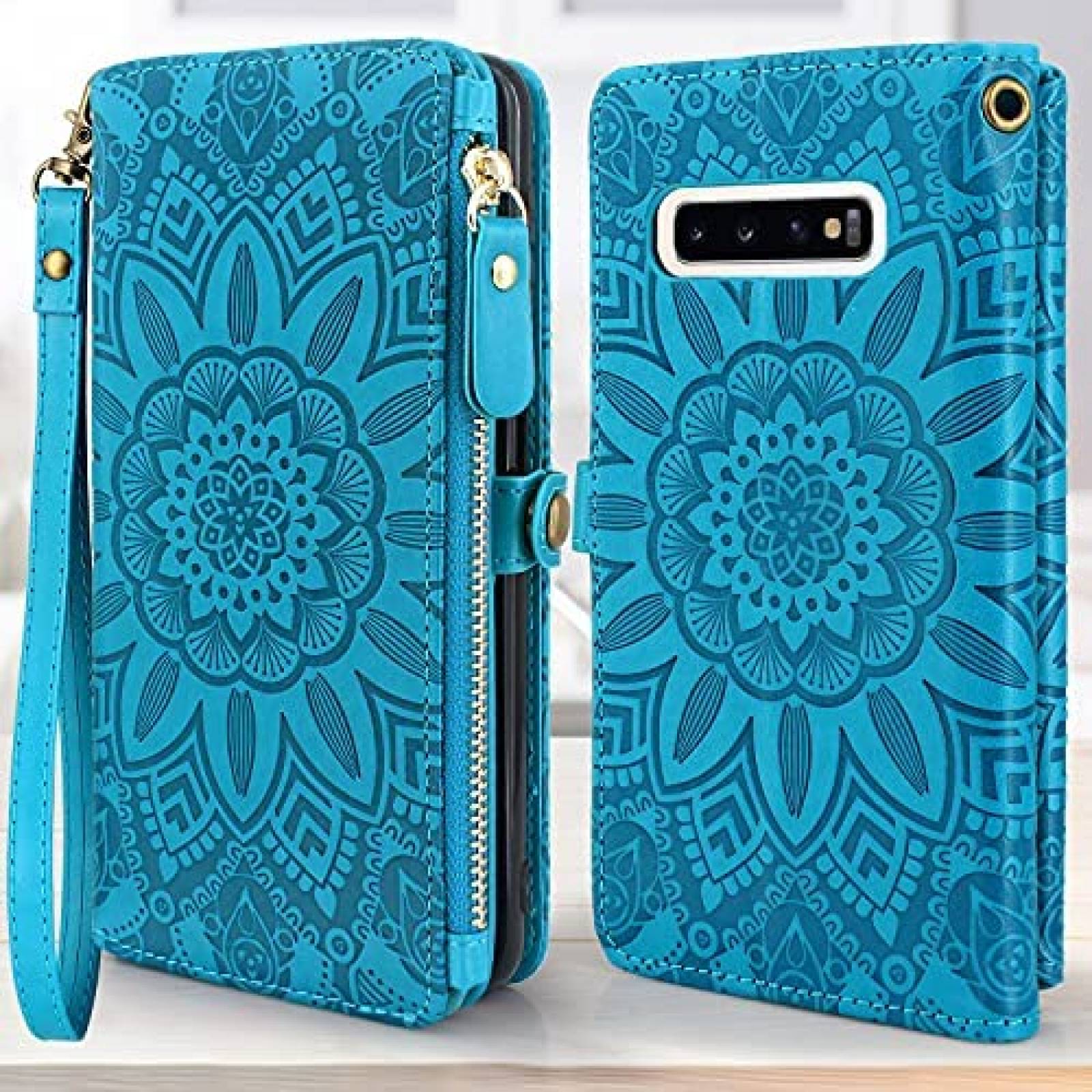 Funda Harryshell Tipo Cartera Compatible Con Galaxy S10-Azul