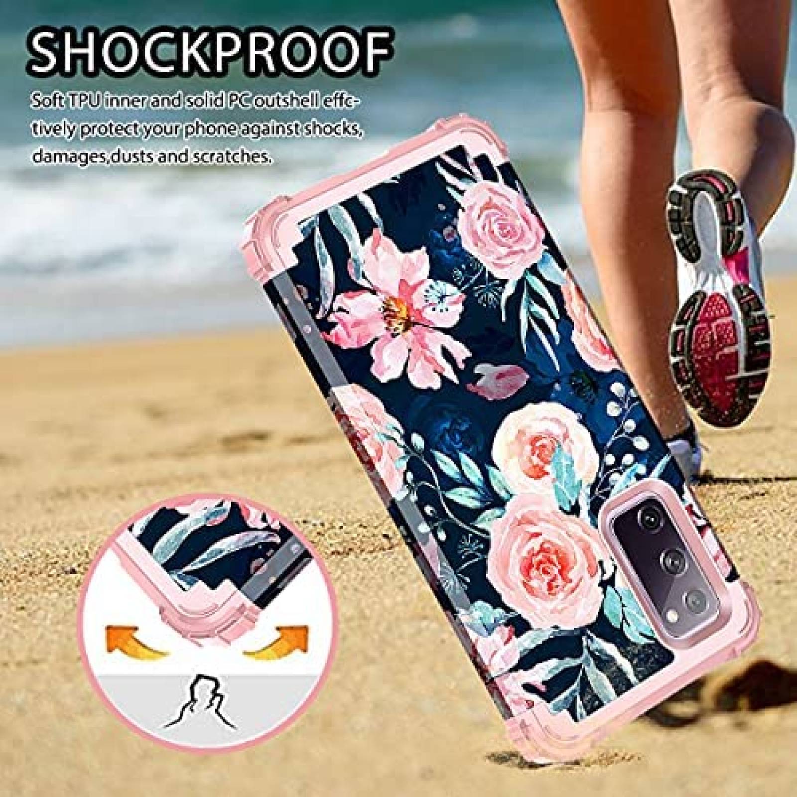 Funda Hekodonk para Galaxy S20 FE resistente a golpes -Azul