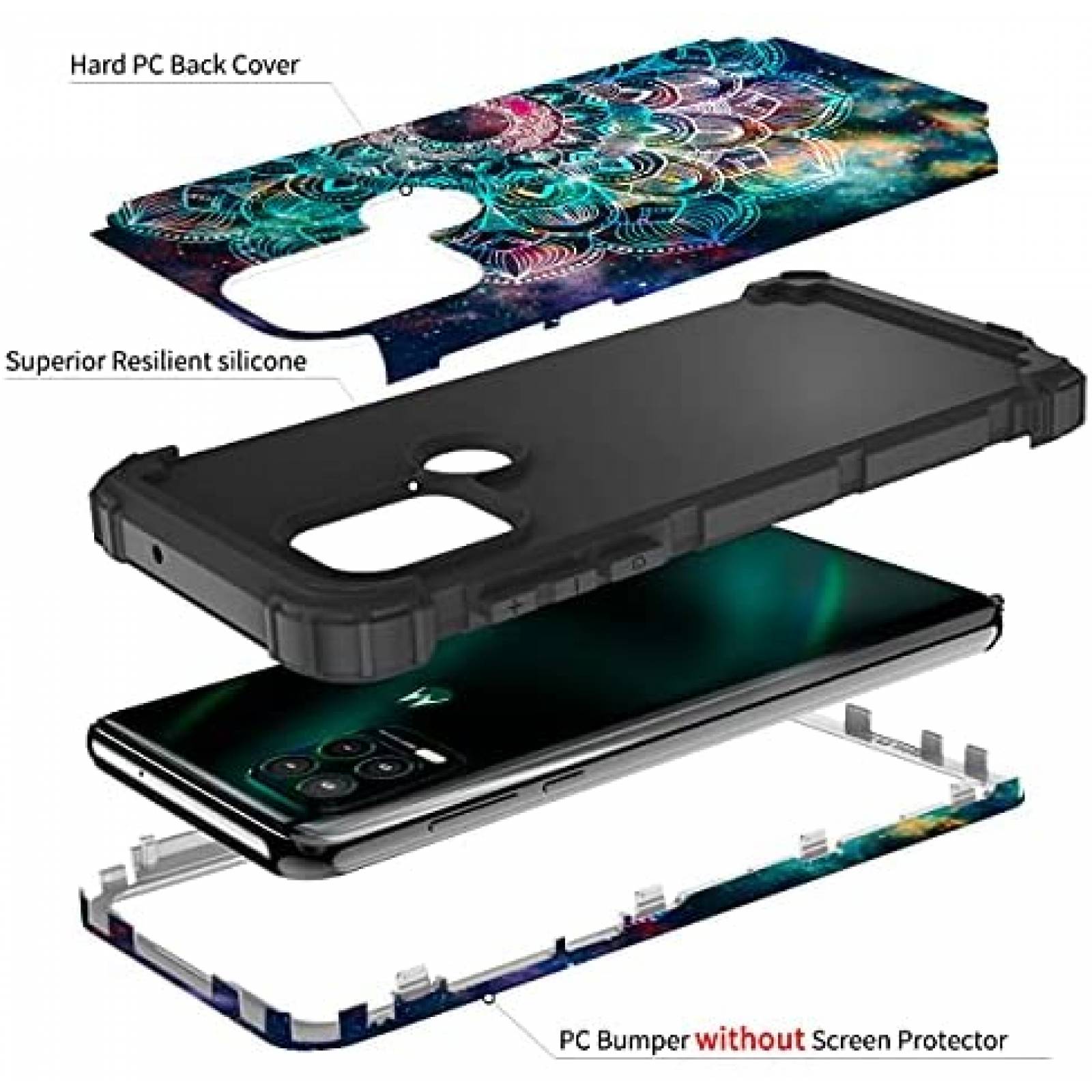 Funda Rigida Hocase para Moto G Stylus 5G -Mandala Galaxia