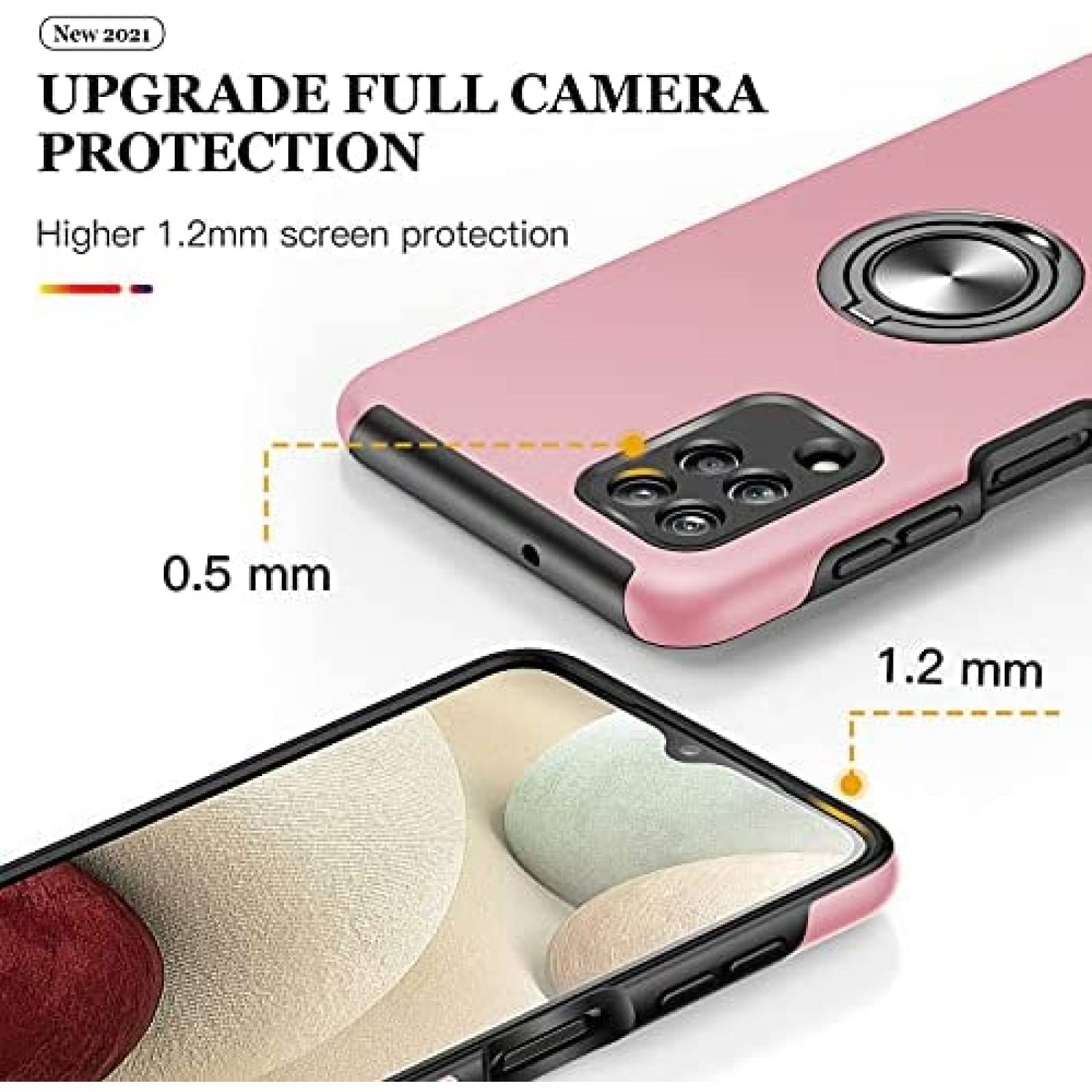 Funda JAME Compatible Con Galaxy A12+ Protector -Rosa