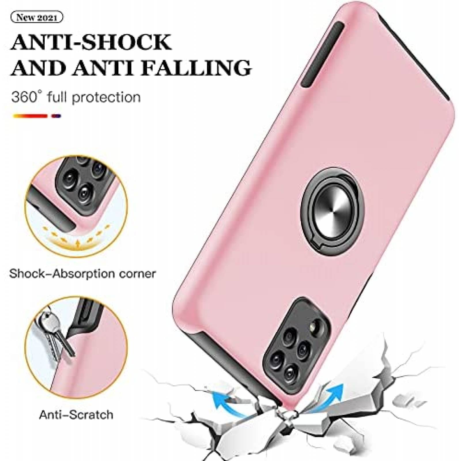 Funda JAME Compatible Con Galaxy A12+ Protector -Rosa