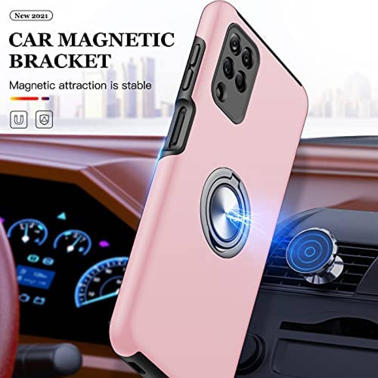 Funda JAME Compatible Con Galaxy A12+ Protector -Rosa