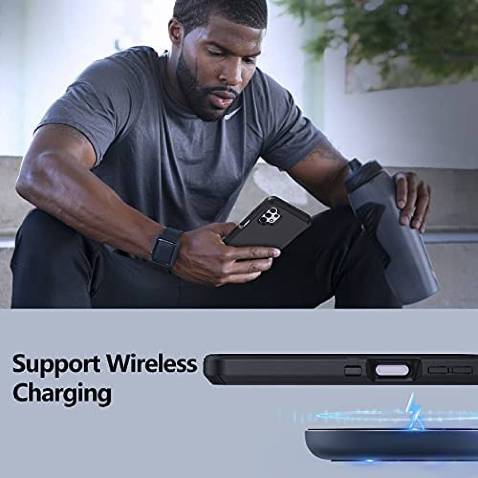 Funda Rigida Kuaguozhe para Samsung A32 5G 3 en 1 -Negro