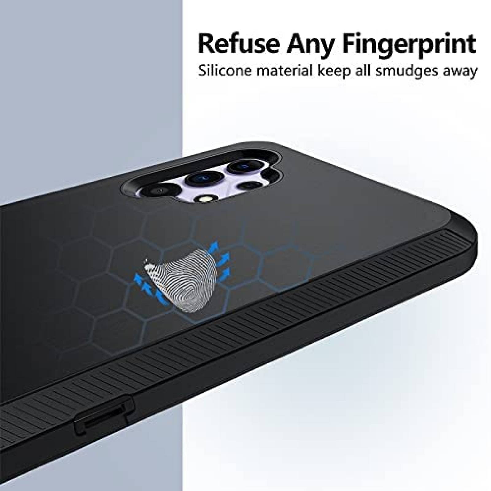 Funda Rigida Kuaguozhe para Samsung A32 5G 3 en 1 -Negro