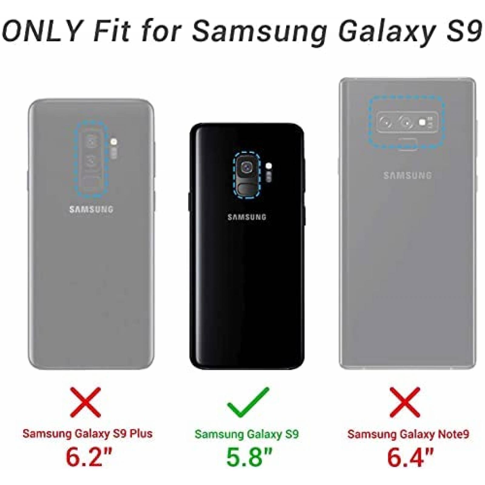 Funda para Samsung S9 LeYi con protector de pantalla -Negro