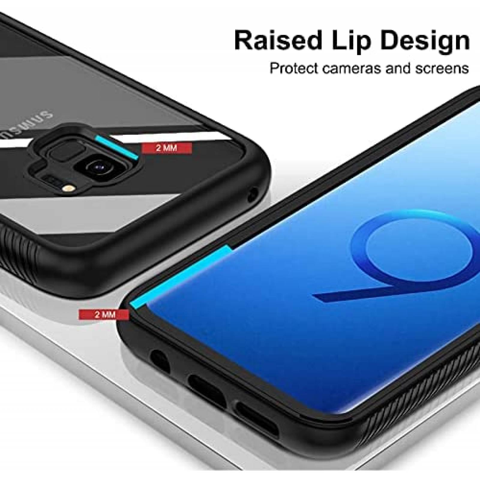 Funda para Samsung S9 LeYi con protector de pantalla -Negro