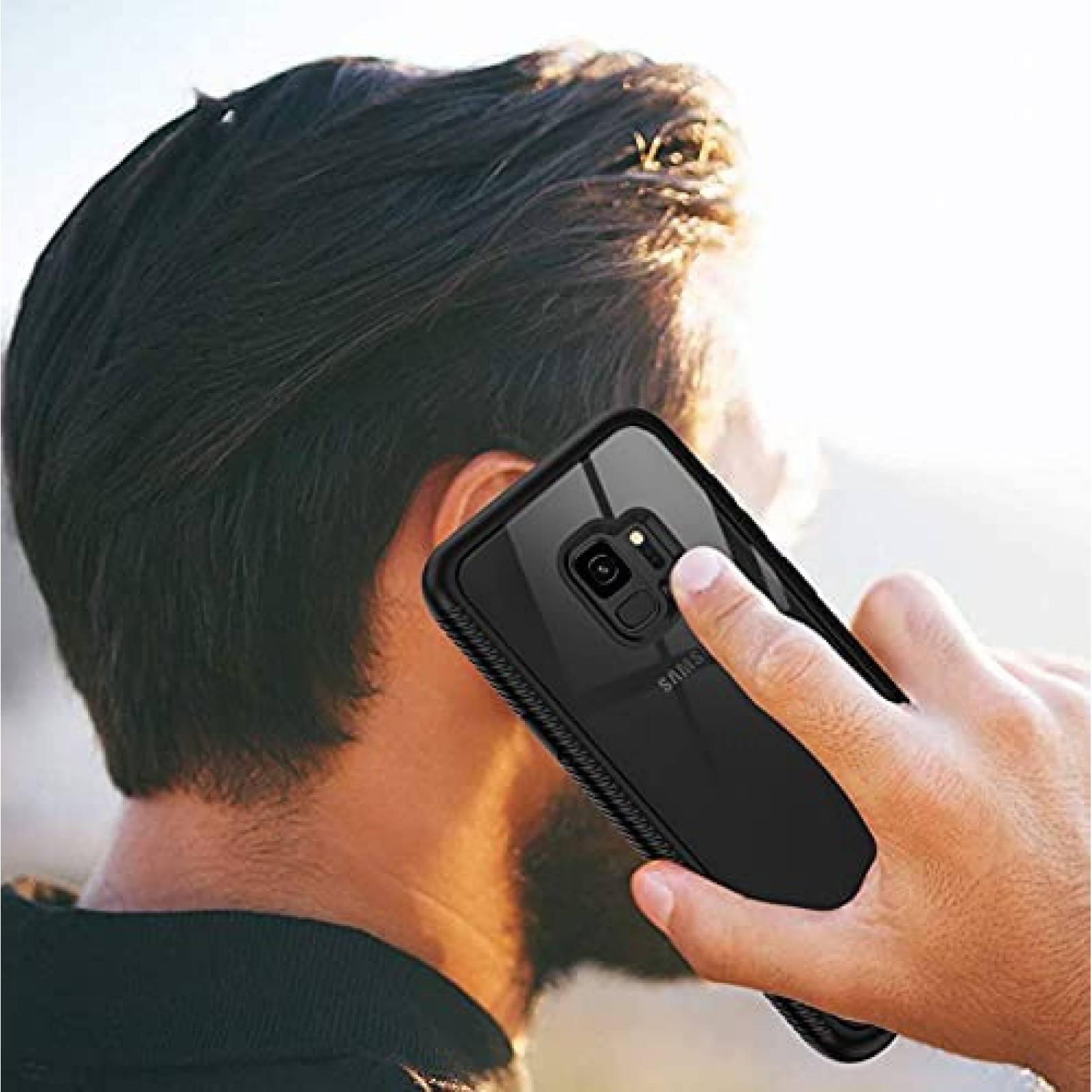 Funda para Samsung S9 LeYi con protector de pantalla -Negro