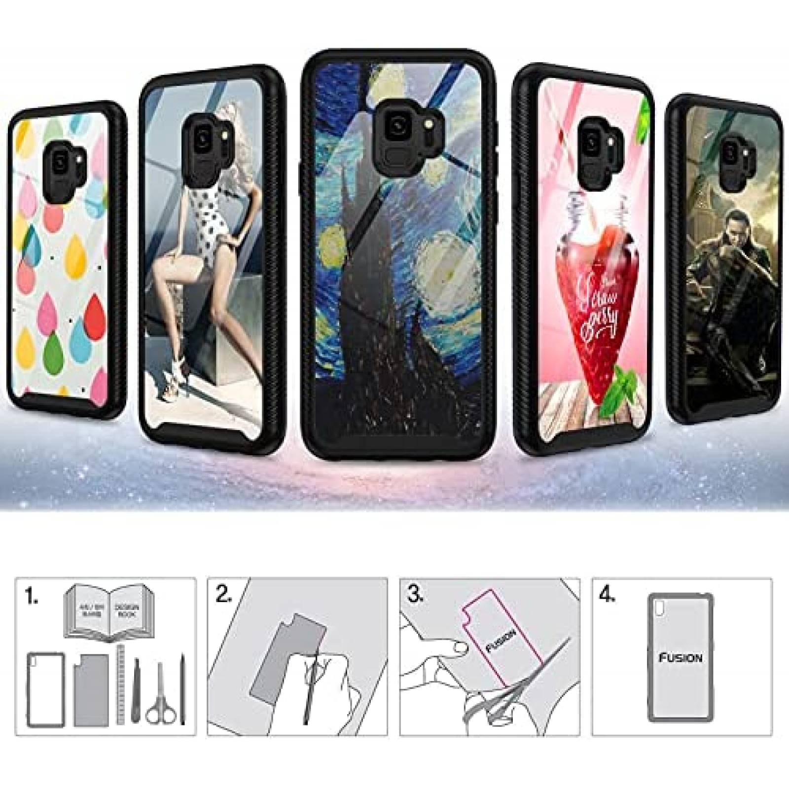 Funda para Samsung S9 LeYi con protector de pantalla -Negro