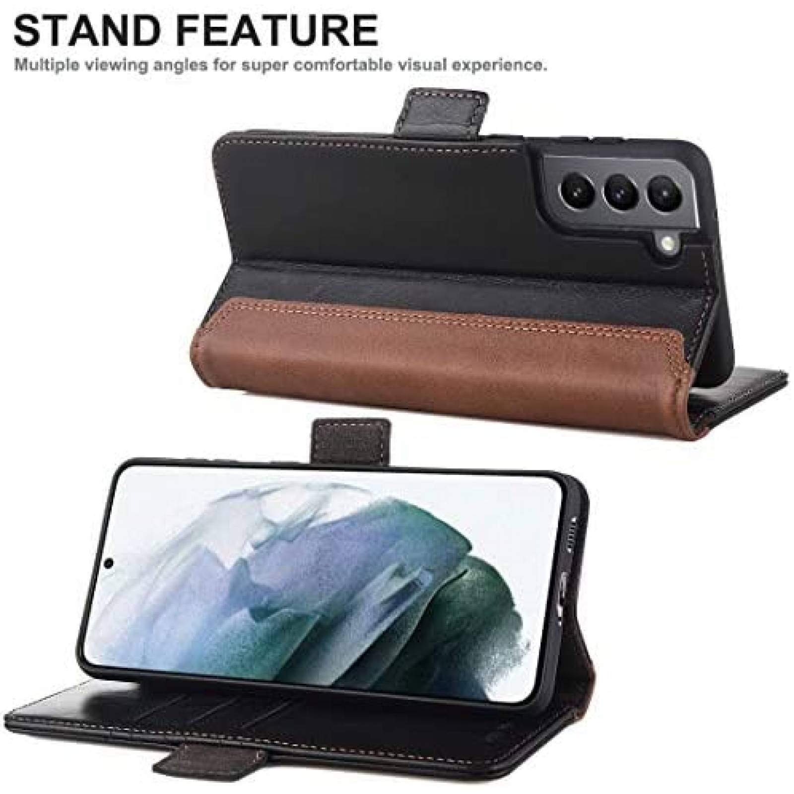 Funda MALEWOLF para Samsung Galaxy S21 5G billetera -Negro