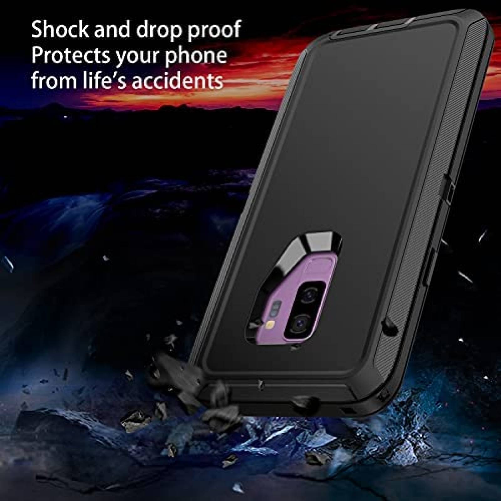 Funda Rigida Mieziba para Samsung Galaxy S9 Plus -Negro