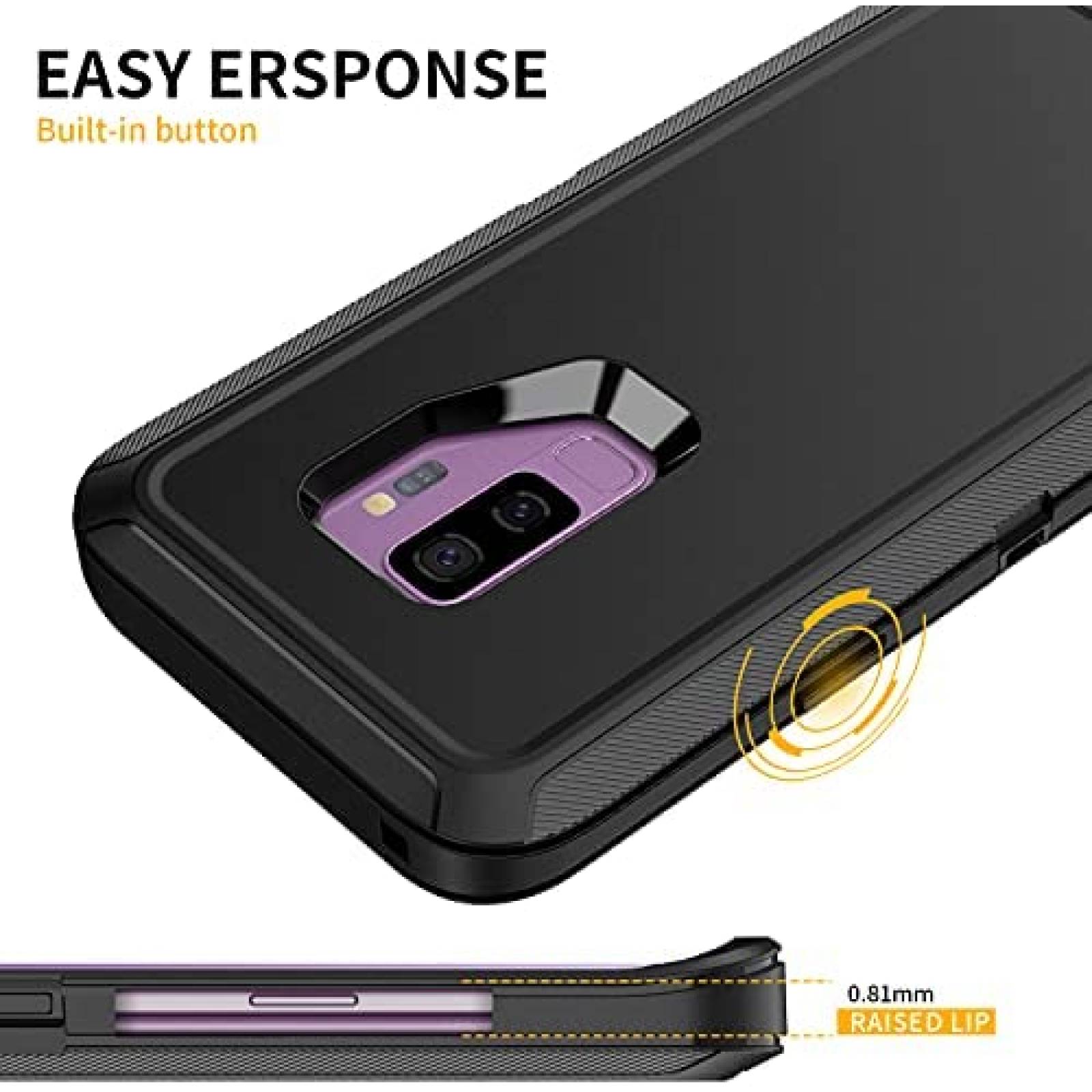 Funda Rigida Mieziba para Samsung Galaxy S9 Plus -Negro
