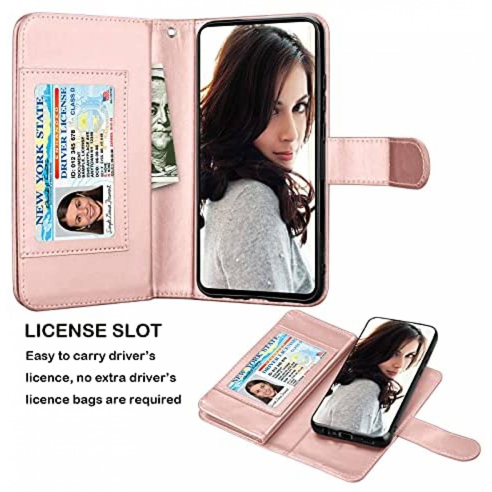 Funda Flip Tipo Cartera Njjex para Galaxy A52 5G/4G -Rosa