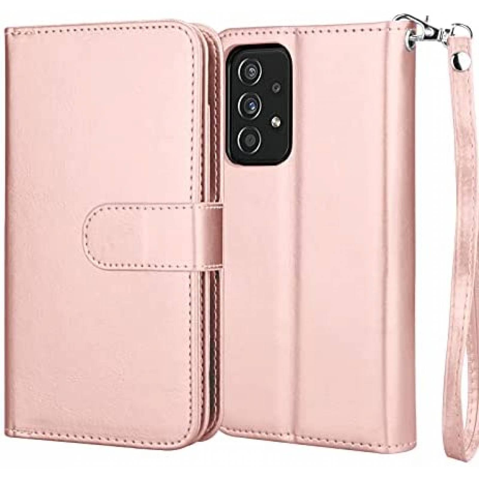Funda Flip Tipo Cartera Njjex para Galaxy A52 5G/4G -Rosa