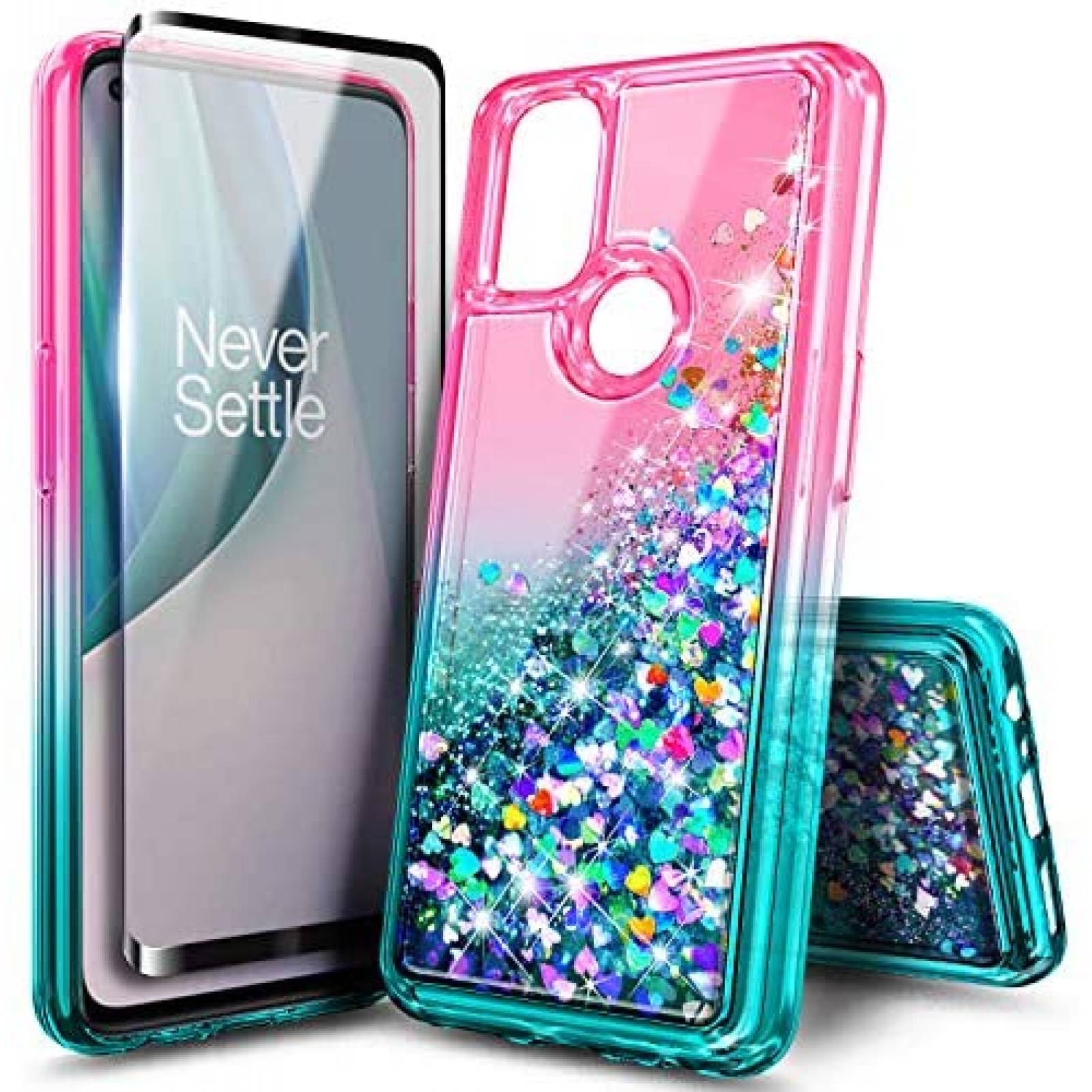 Funda NZND para OnePlus Nord N10 5G -Rosa/Azul Aqua