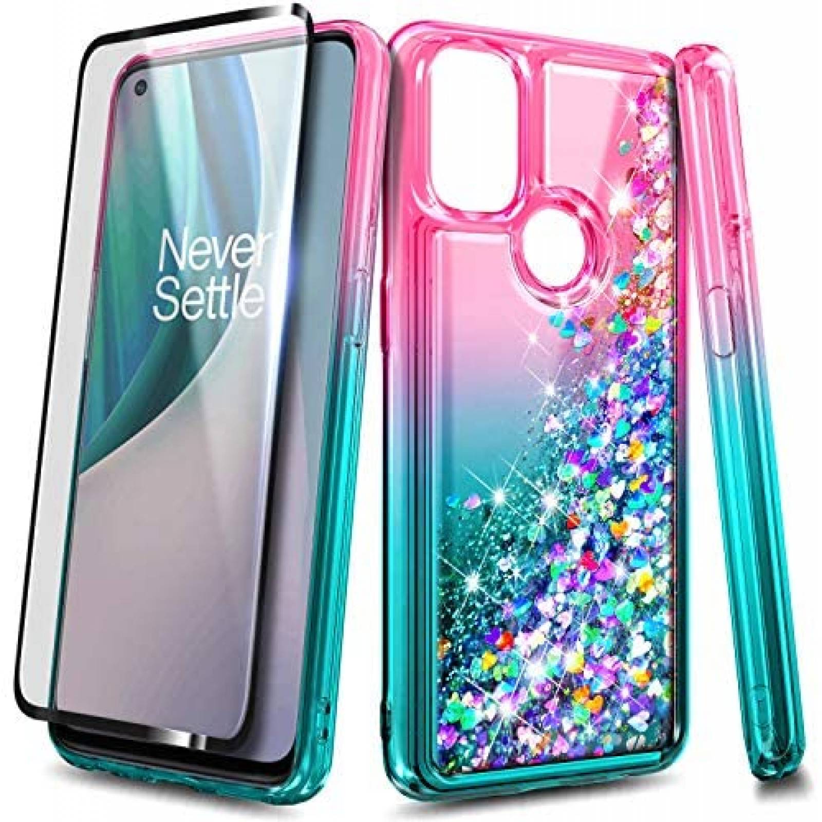 Funda NZND para OnePlus Nord N10 5G -Rosa/Azul Aqua