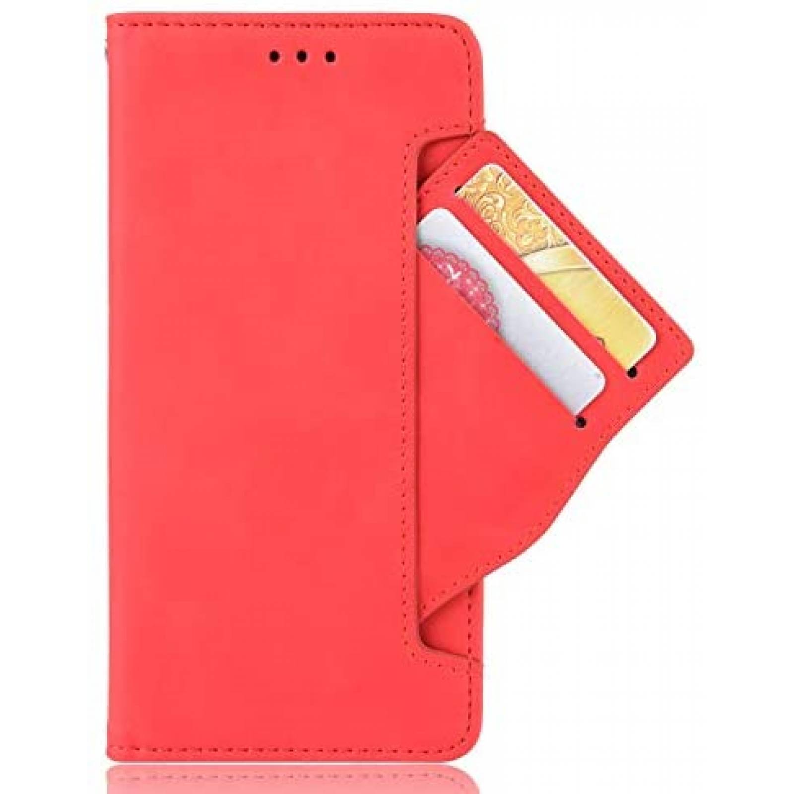 Funda Flip c/Tarjetero QiongNi para OnePlus Nord N200 -Rojo