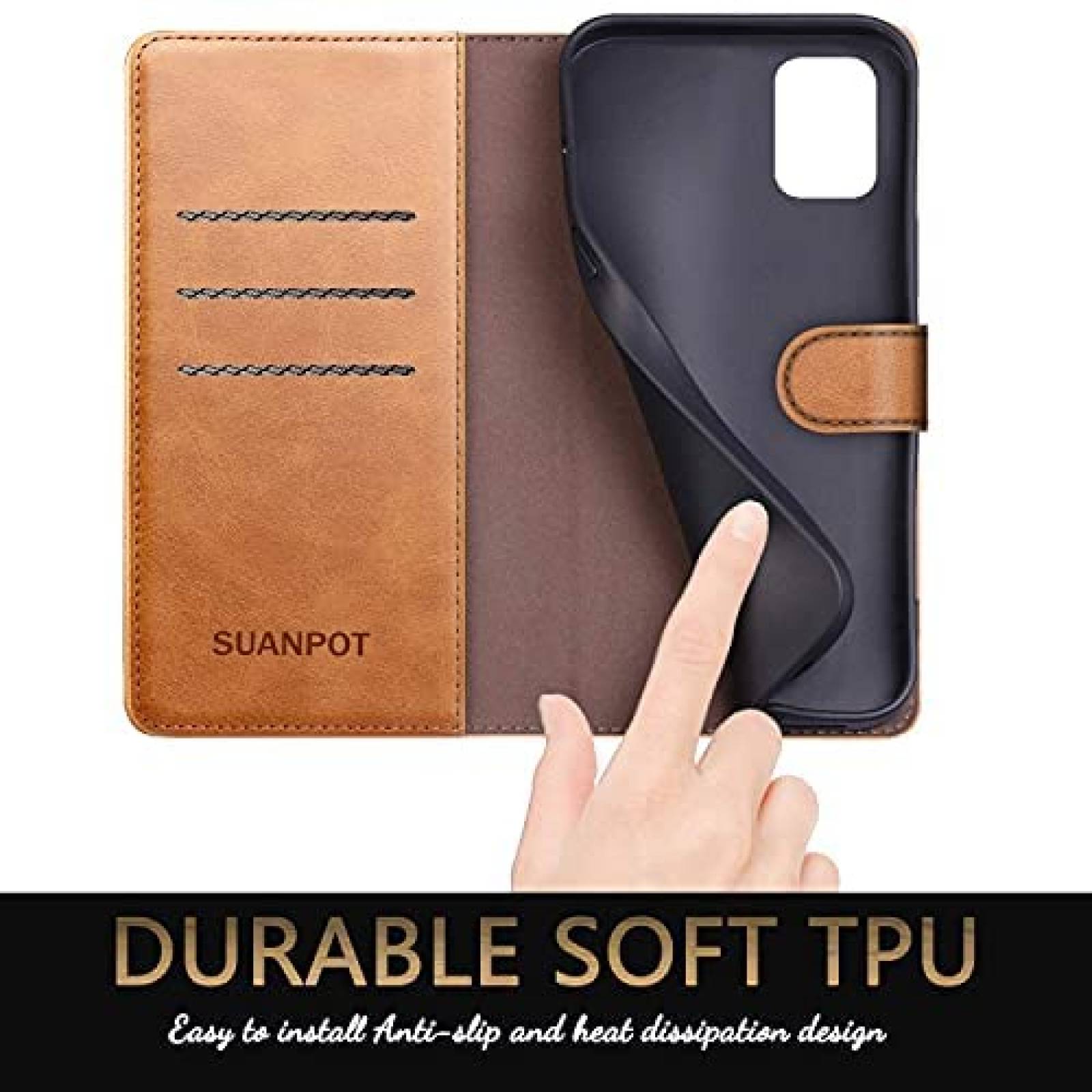 Funda SUANPOT Compatible Con Moto G Stylus 2021 -Negro