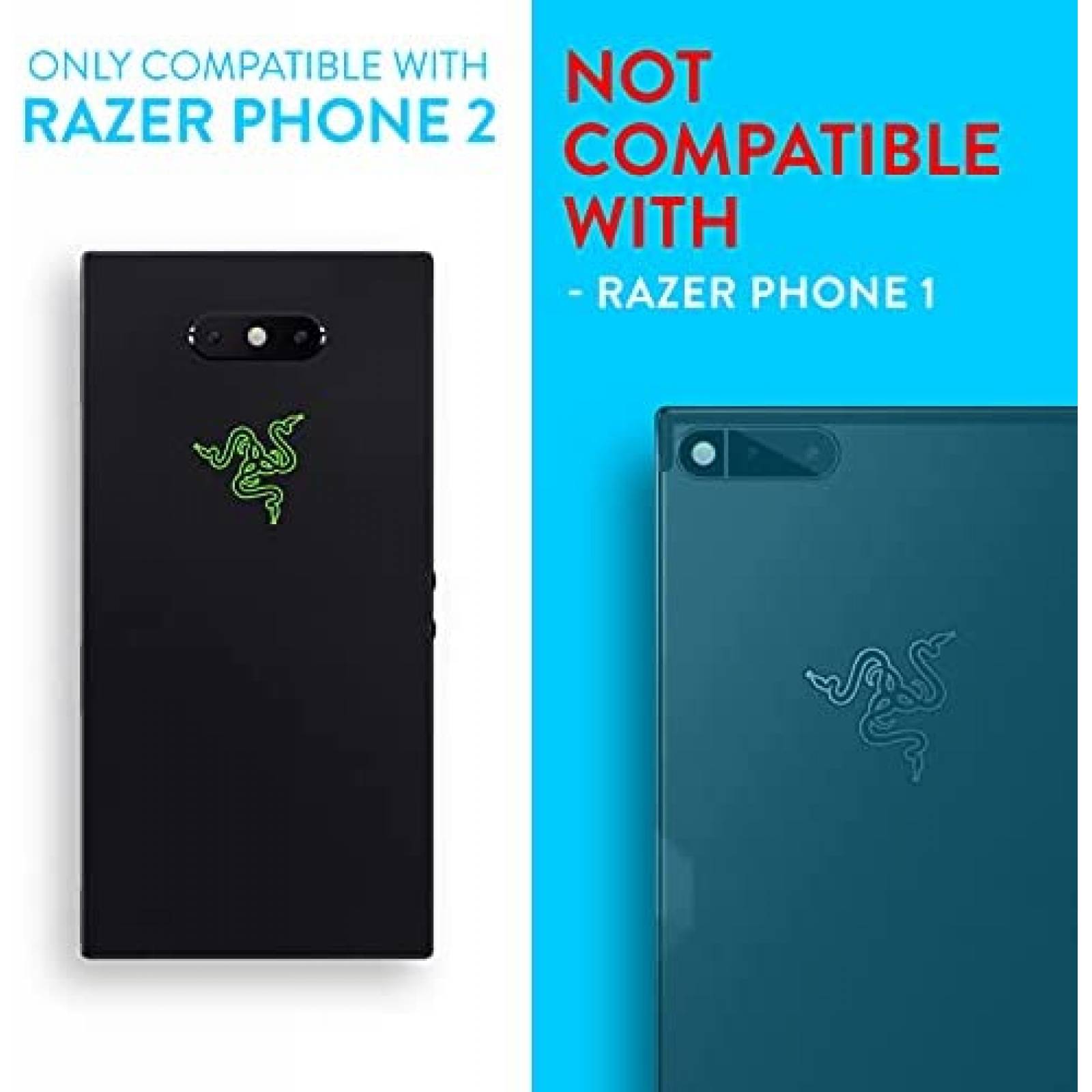 Carcasa TUDIA para Razer Phone 2 Doble Capa -Negro Mate