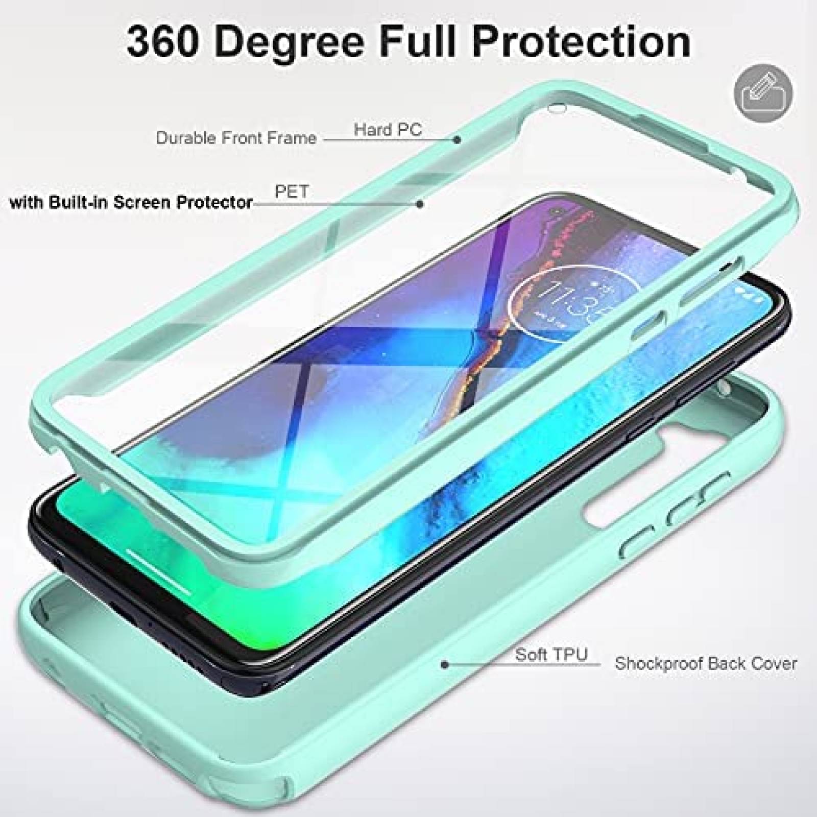 Funda Rigida UNPEY para Motorola Moto G Stylus -Celeste