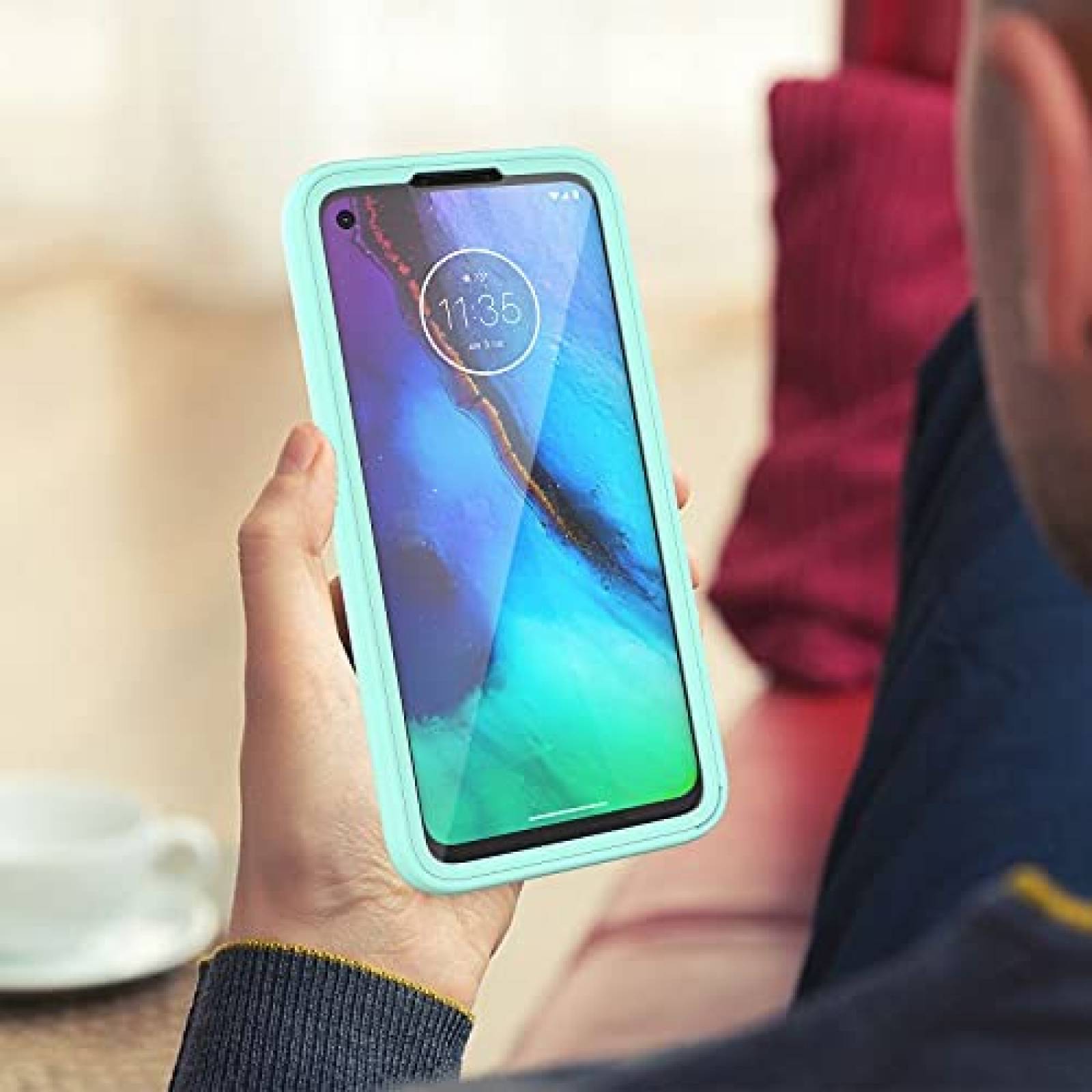 Funda Rigida UNPEY para Motorola Moto G Stylus -Celeste