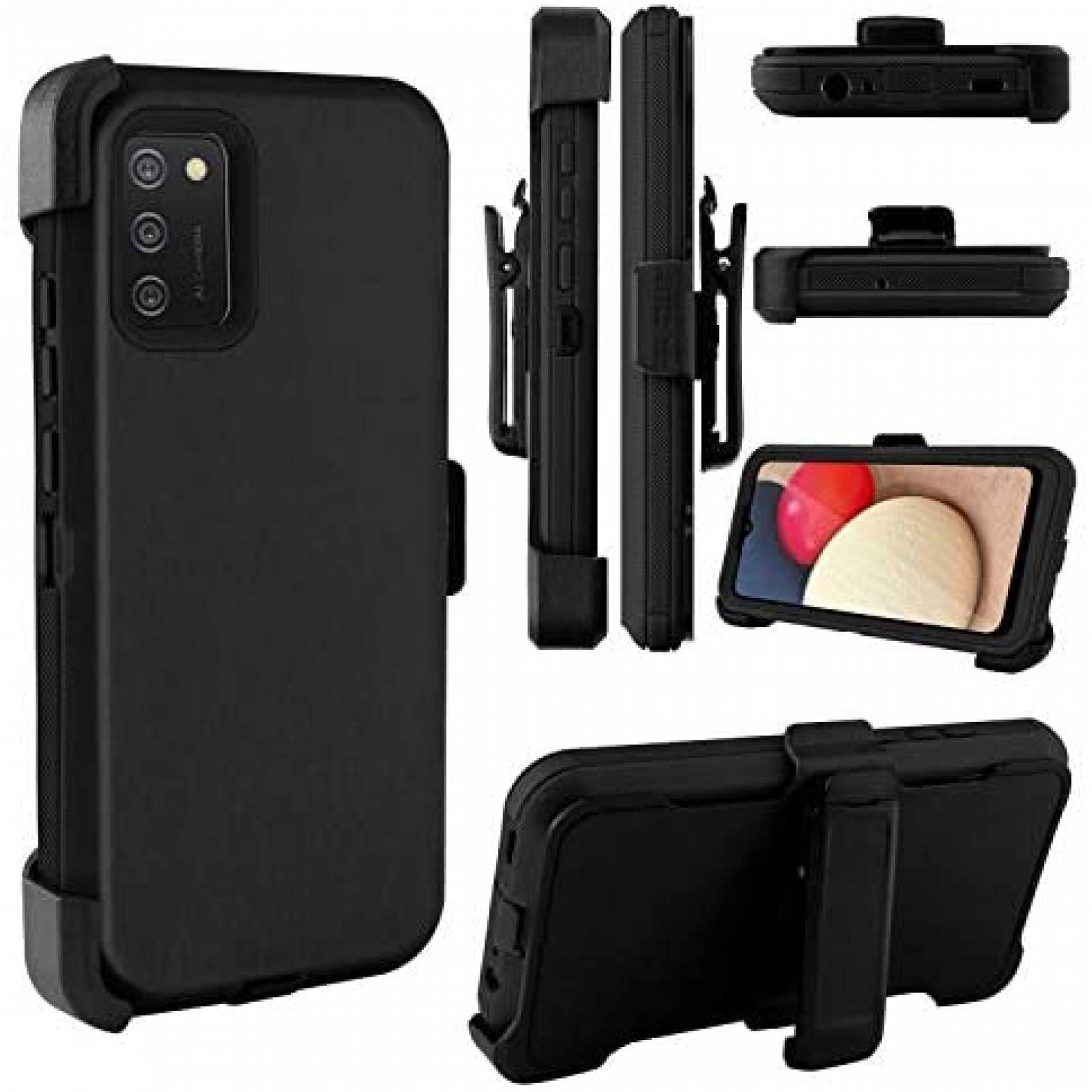 Funda Clip-On Venoro para Samsung Galaxy A02S -Negro