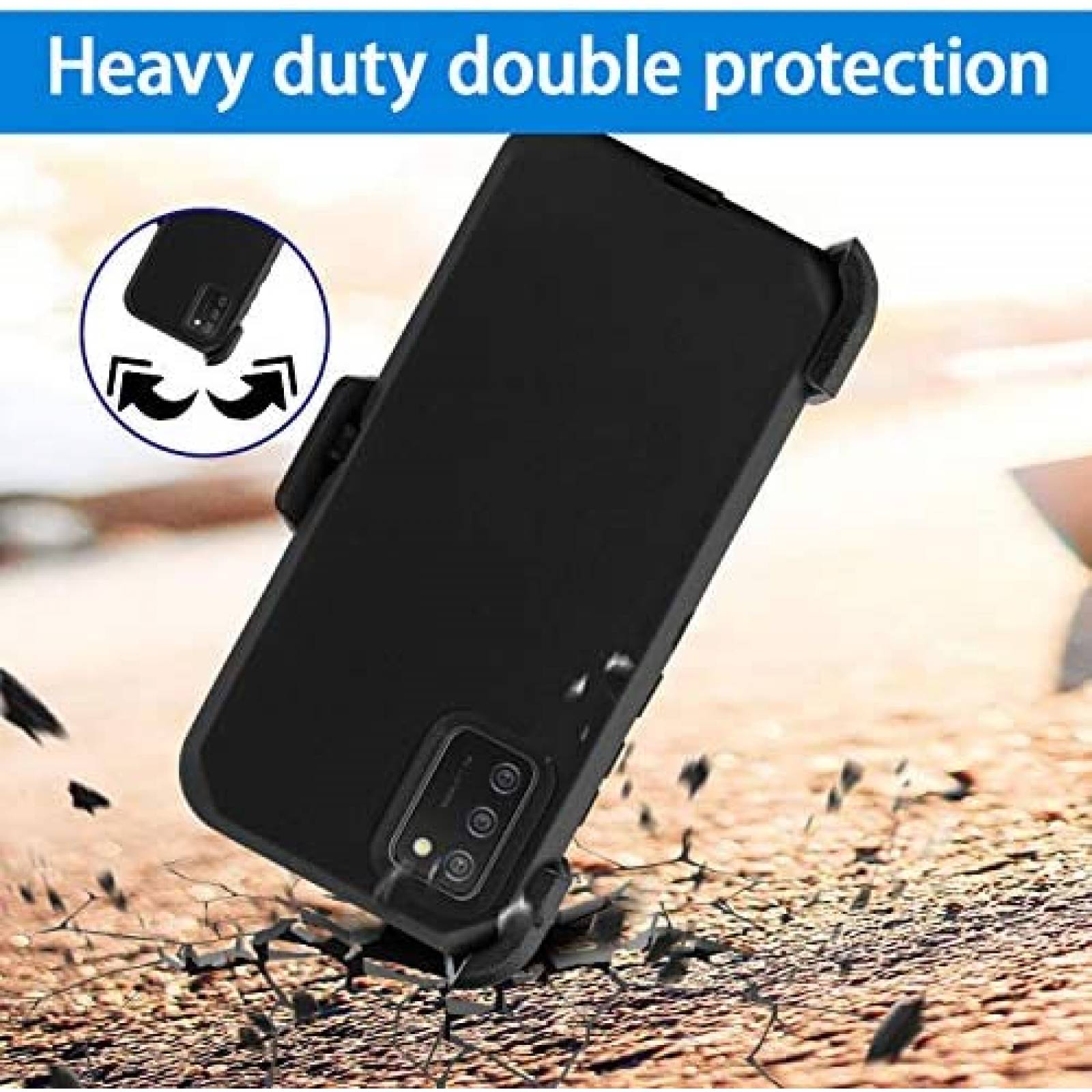 Funda Clip-On Venoro para Samsung Galaxy A02S -Negro