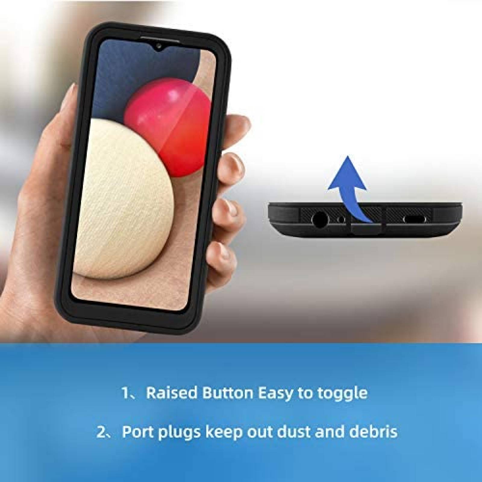 Funda Clip-On Venoro para Samsung Galaxy A02S -Negro