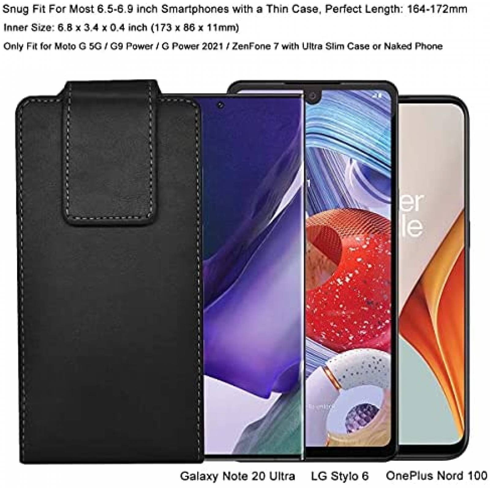 Funda Clip-On YHENCY para Galaxy S21 S20 Ultra Note -Negro