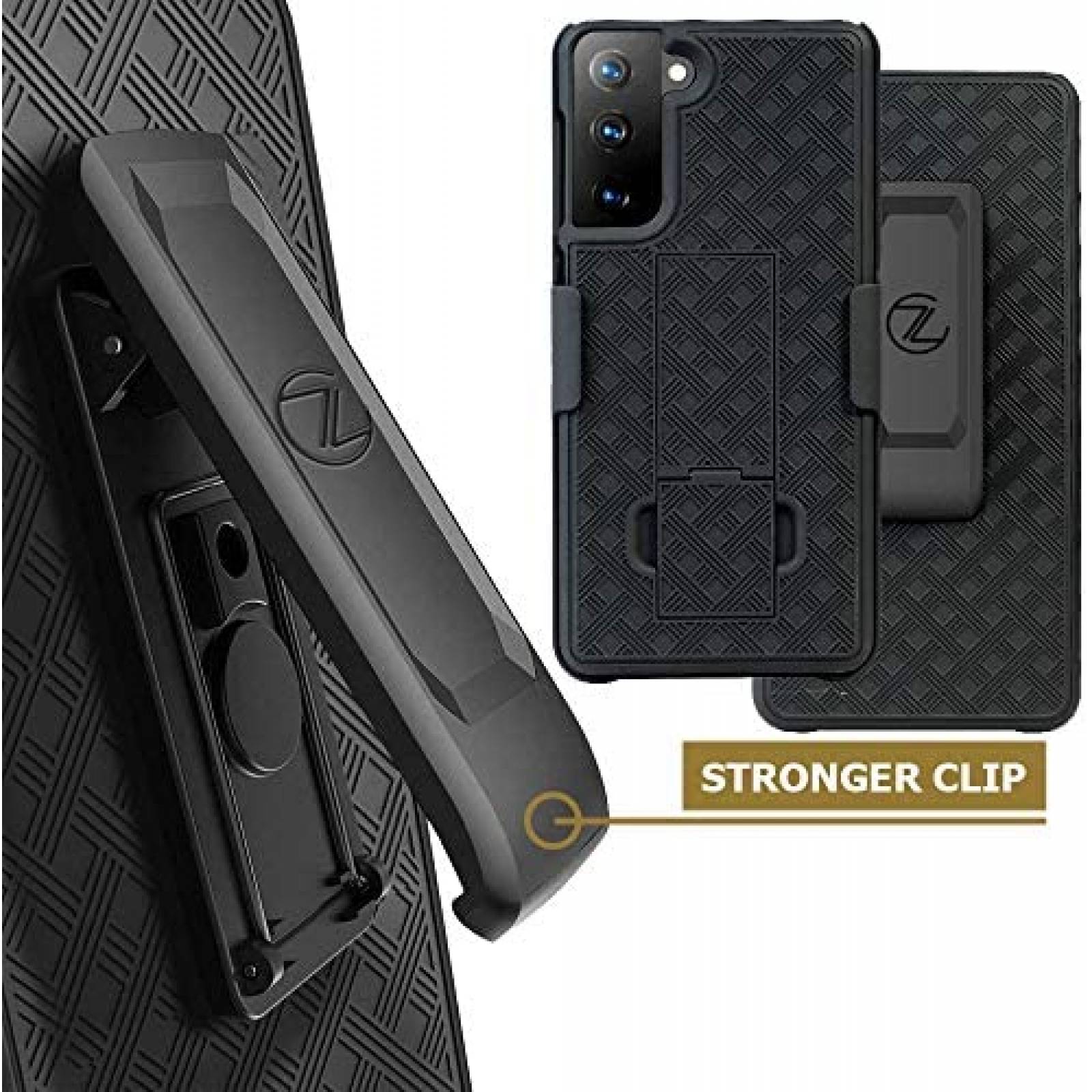 Funda Clip-On Zase para Galaxy S21 5G de 6.2'' -Negro