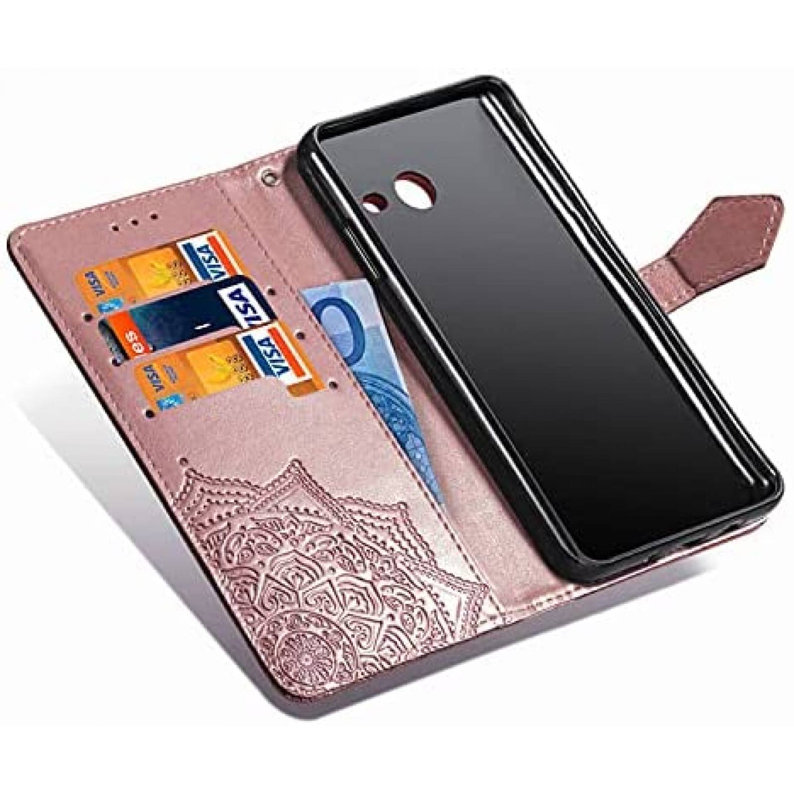 Funda Asuwish para Galaxy J7 Prime tipo billetera -Rosa