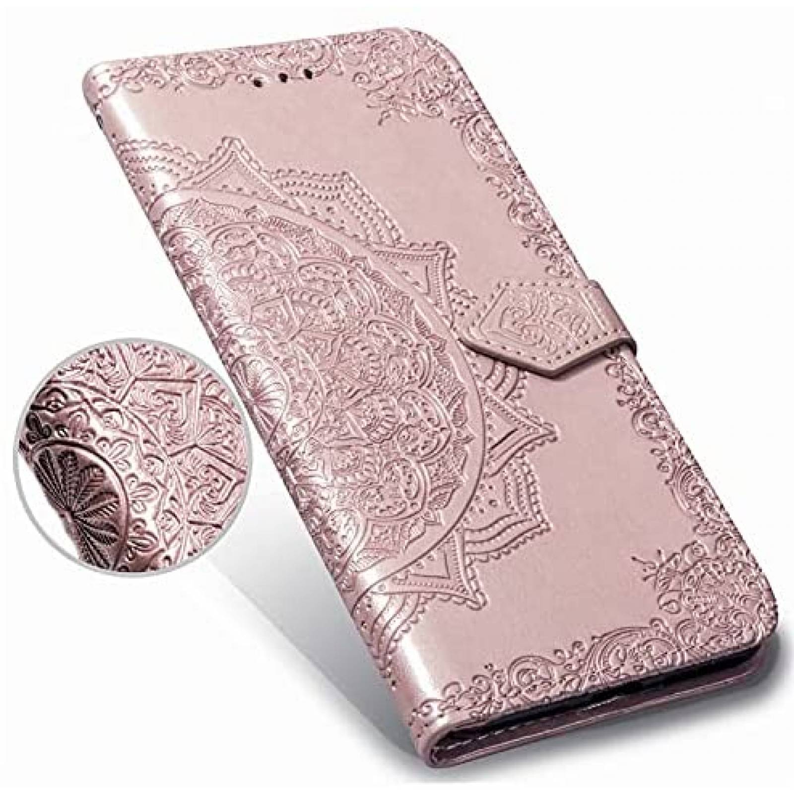 Funda Asuwish para Galaxy J7 Prime tipo billetera -Rosa