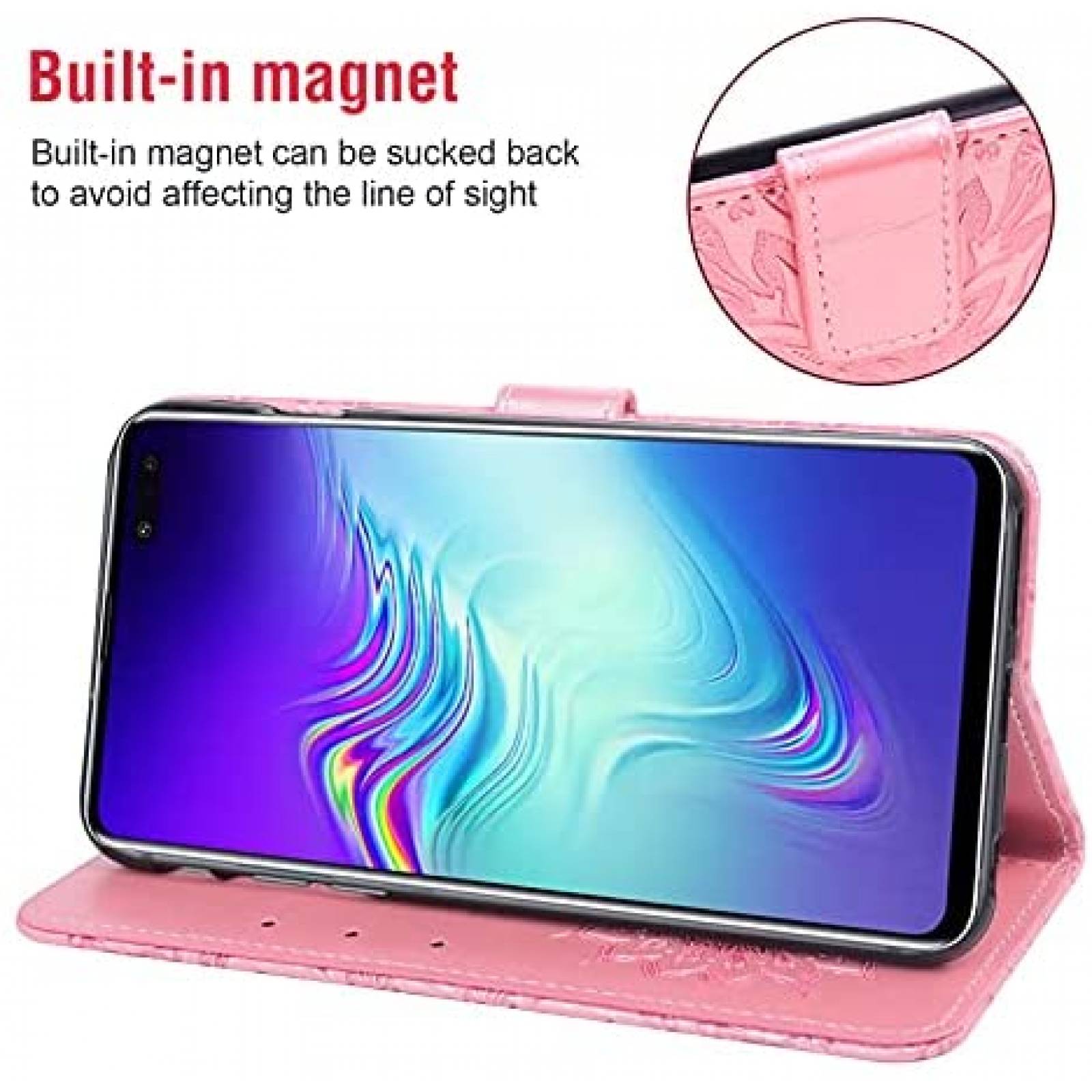 Funda Flip Asuwish para Samsung Galaxy S10 5G -Rosa