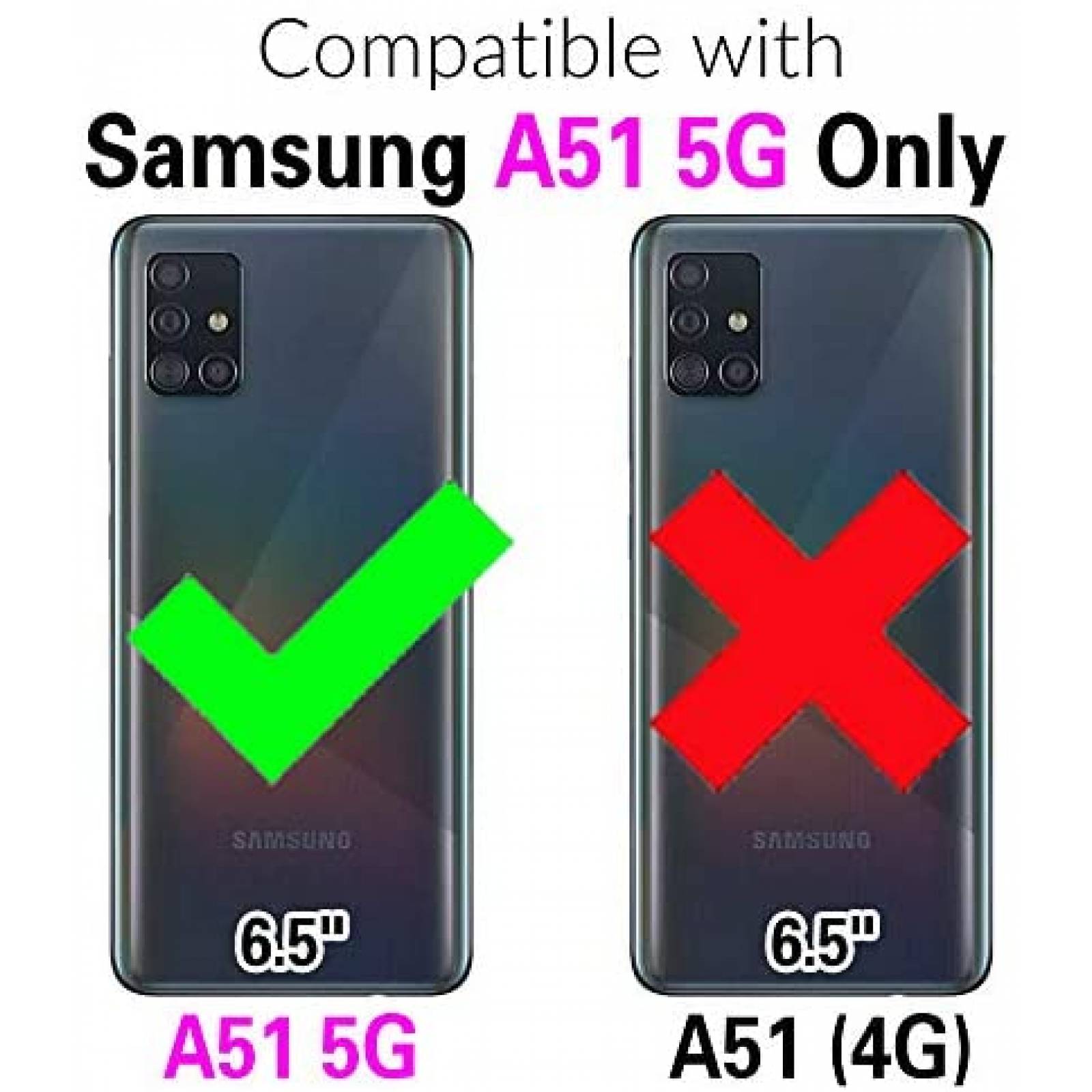 Funda Asuwish para Samsung Galaxy A51 5G y 51 5G UW -Azul