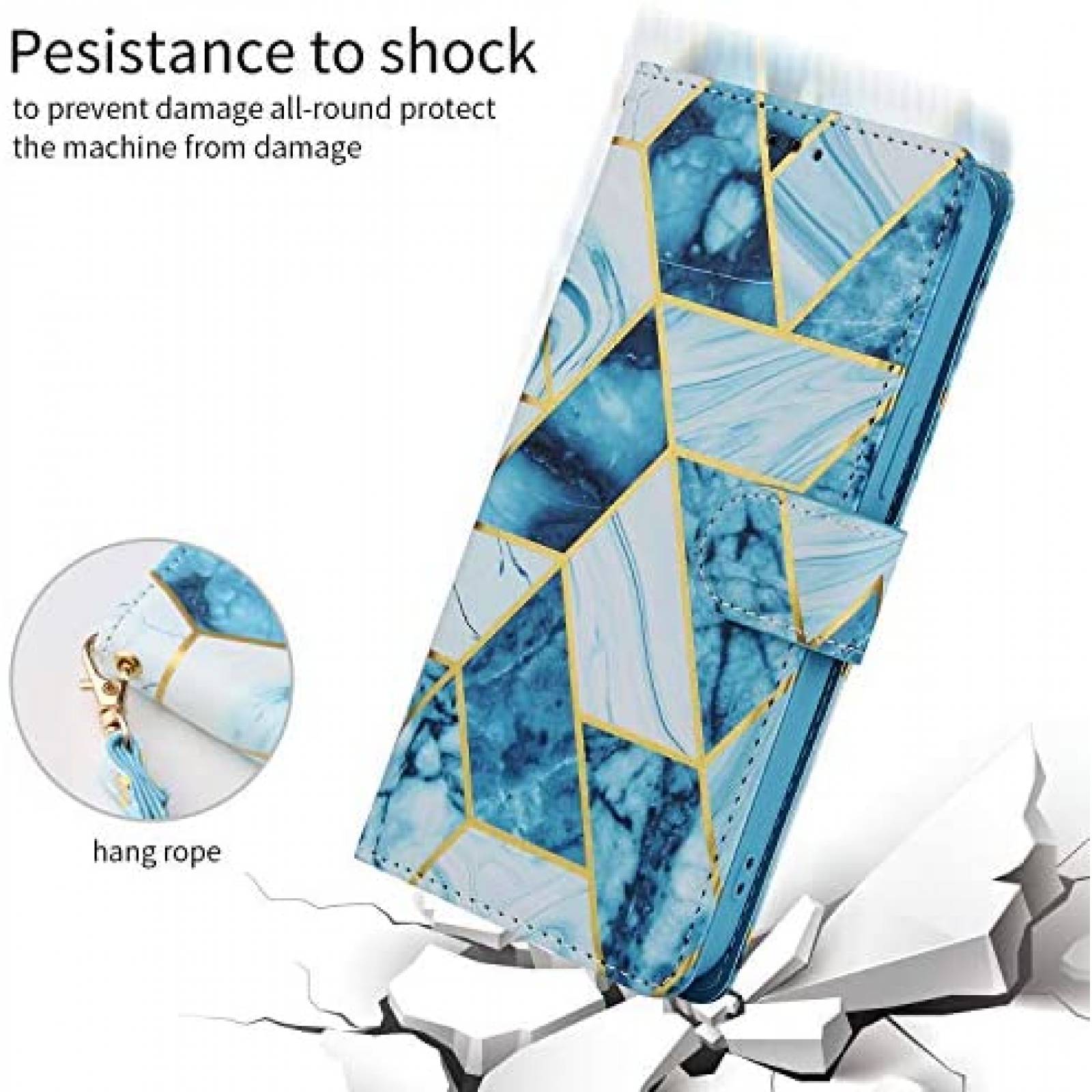 Funda Asuwish para Samsung Galaxy A51 5G y 51 5G UW -Azul