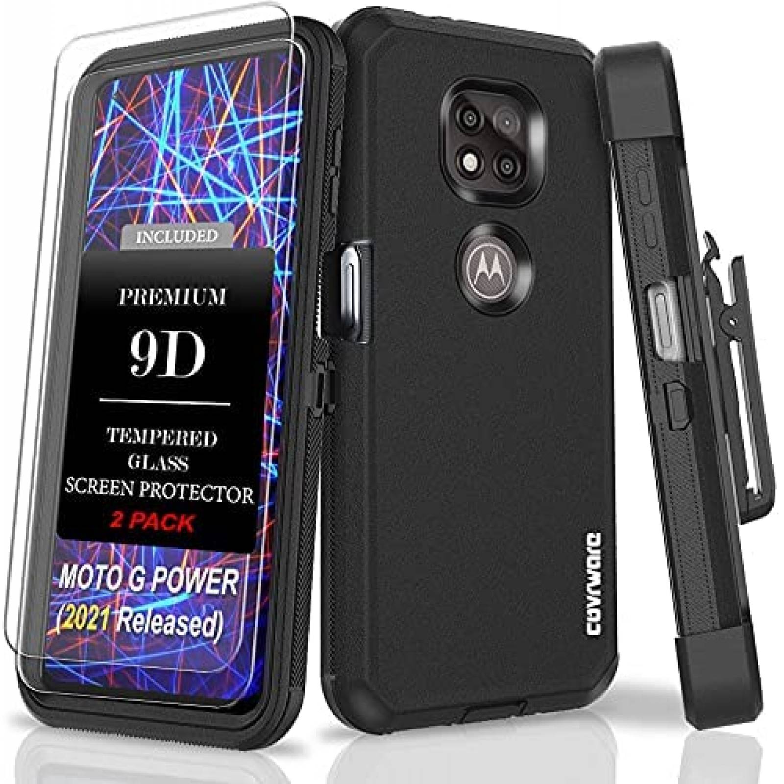 Funda Covrware Compatible Con Moto G Power 2021 -Negro
