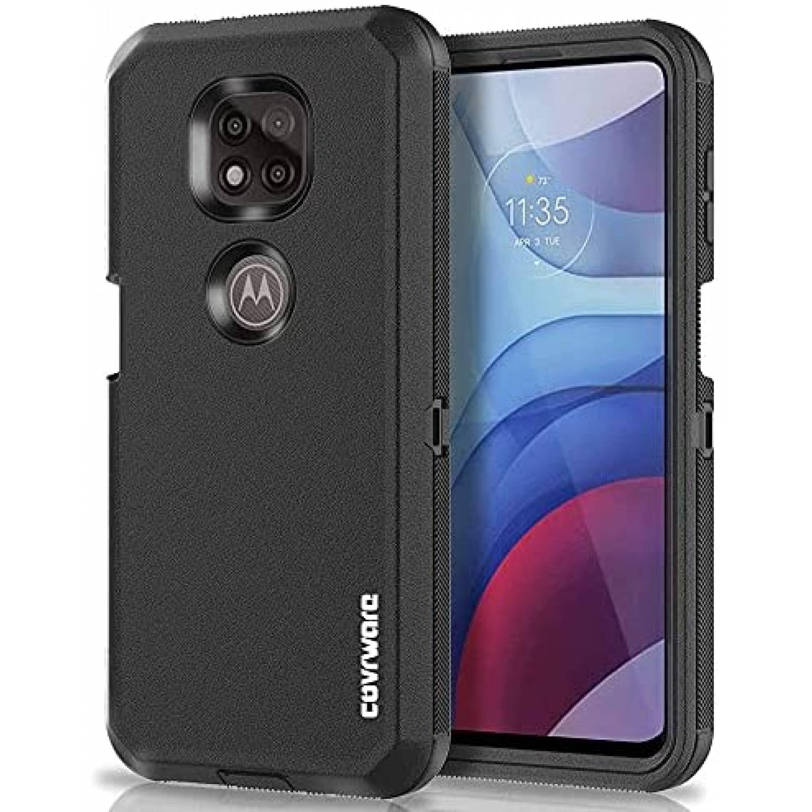 Funda Covrware Compatible Con Moto G Power 2021 -Negro