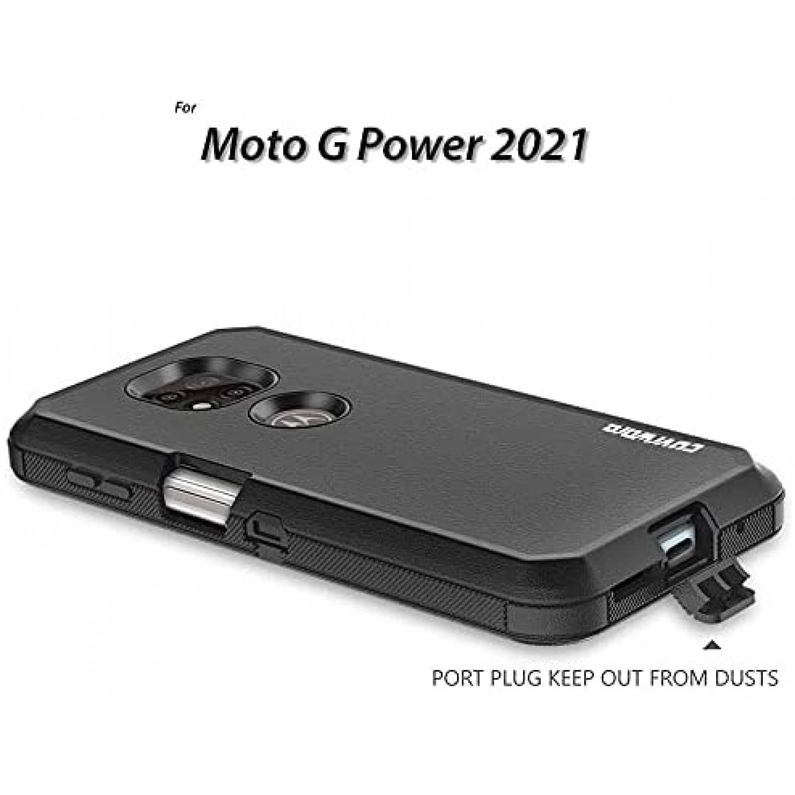 Funda Covrware Compatible Con Moto G Power 2021 -Negro