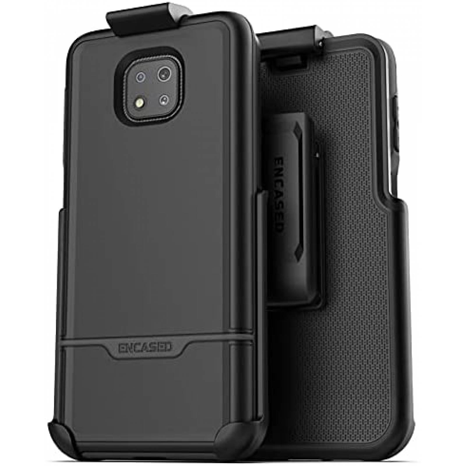 Funda para Moto G Power Encased con clip resistente -Negro