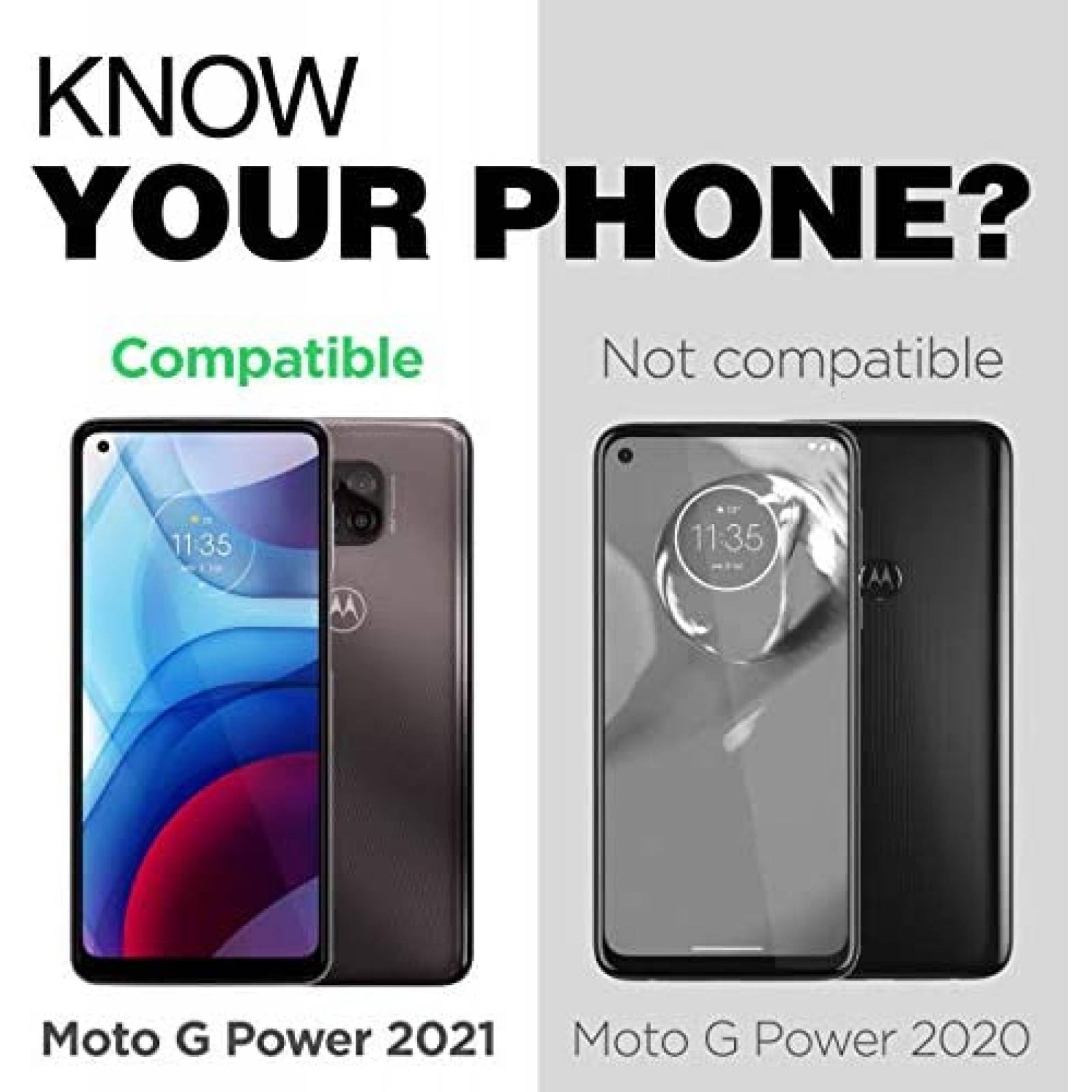 Funda para Moto G Power Encased con clip resistente -Negro
