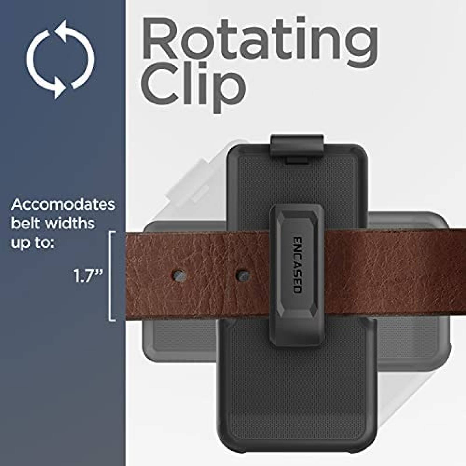 Funda para Moto G Power Encased con clip resistente -Negro