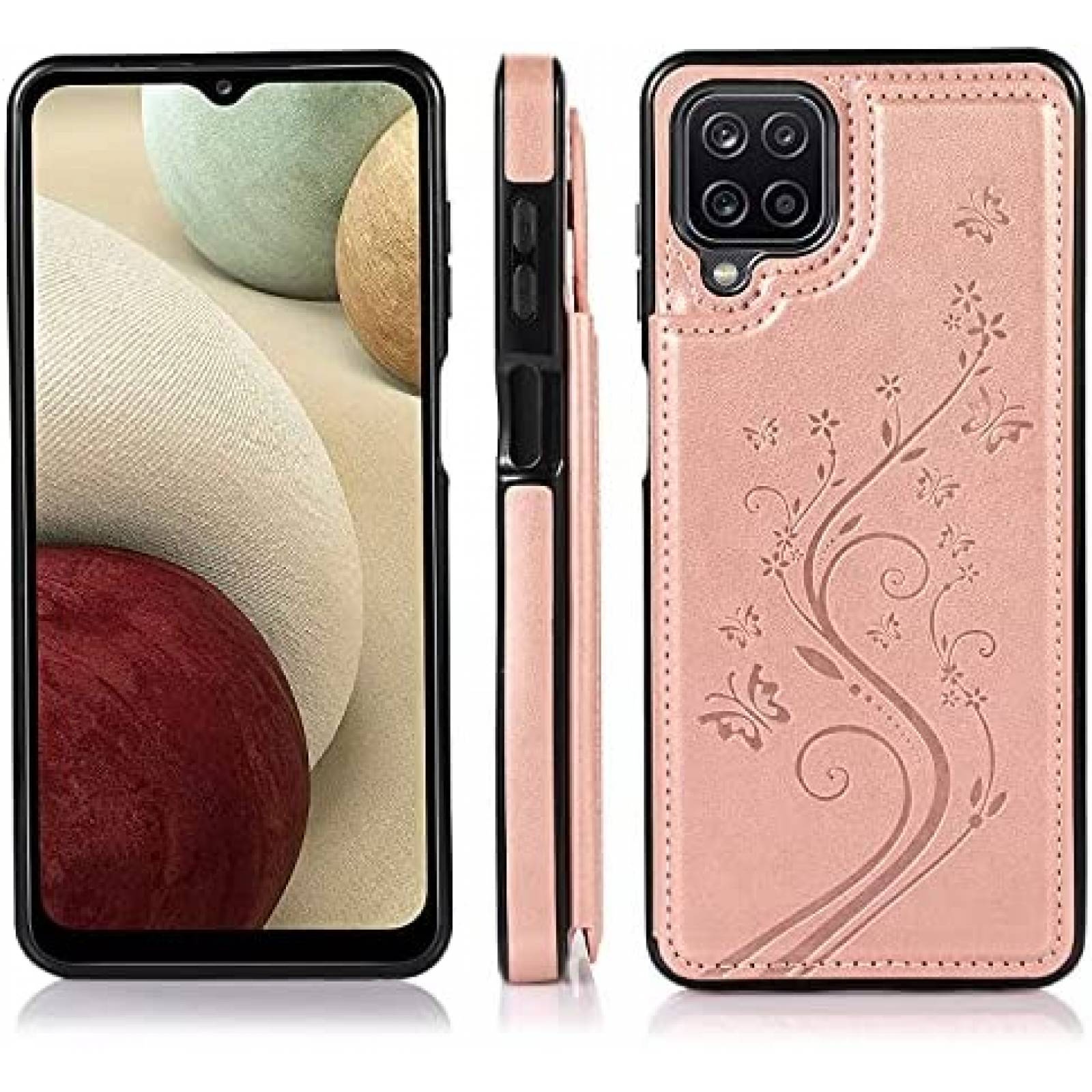 Funda de Piel LBYZCASE para para Galaxy A42 5G -Rosa Dorado