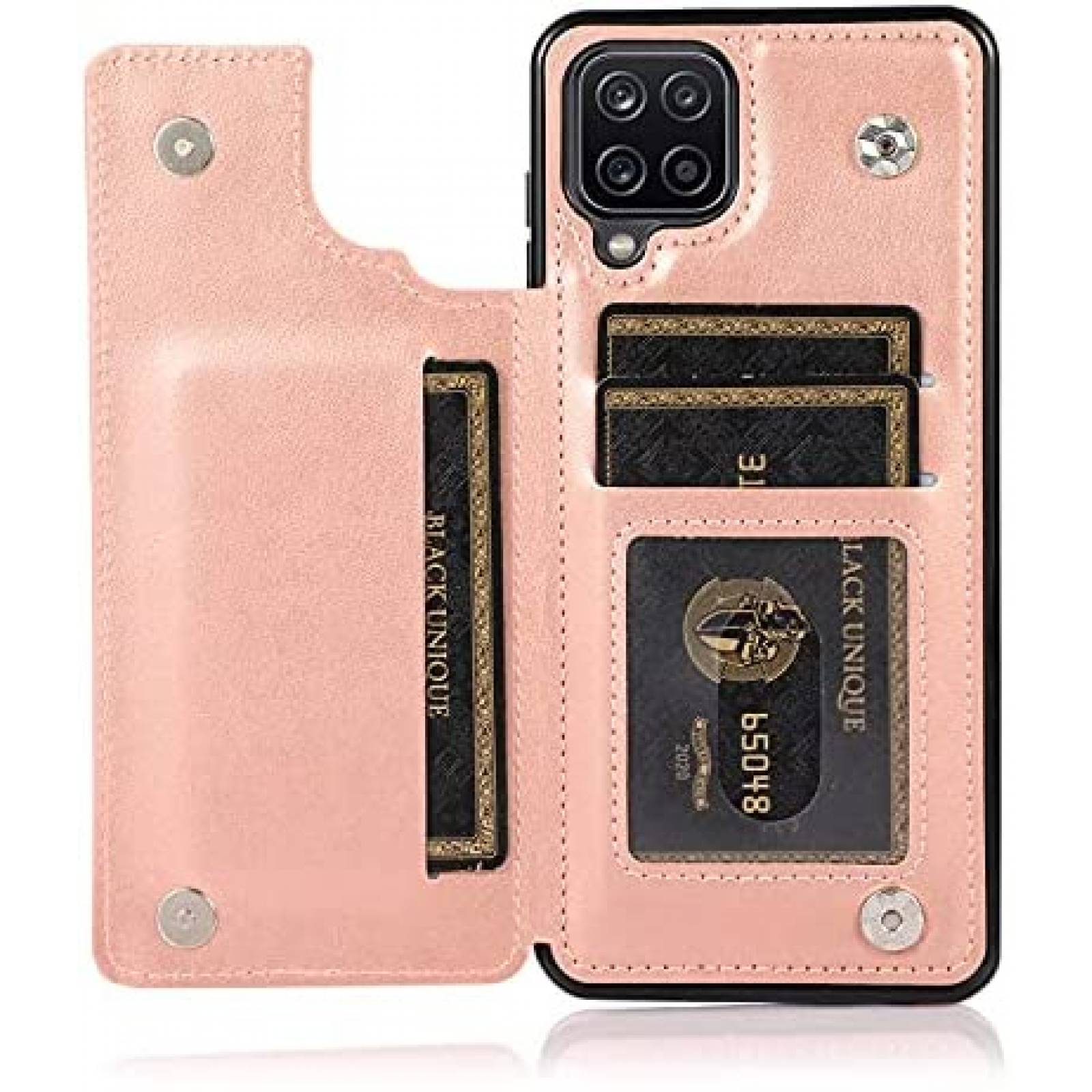 Funda de Piel LBYZCASE para para Galaxy A42 5G -Rosa Dorado