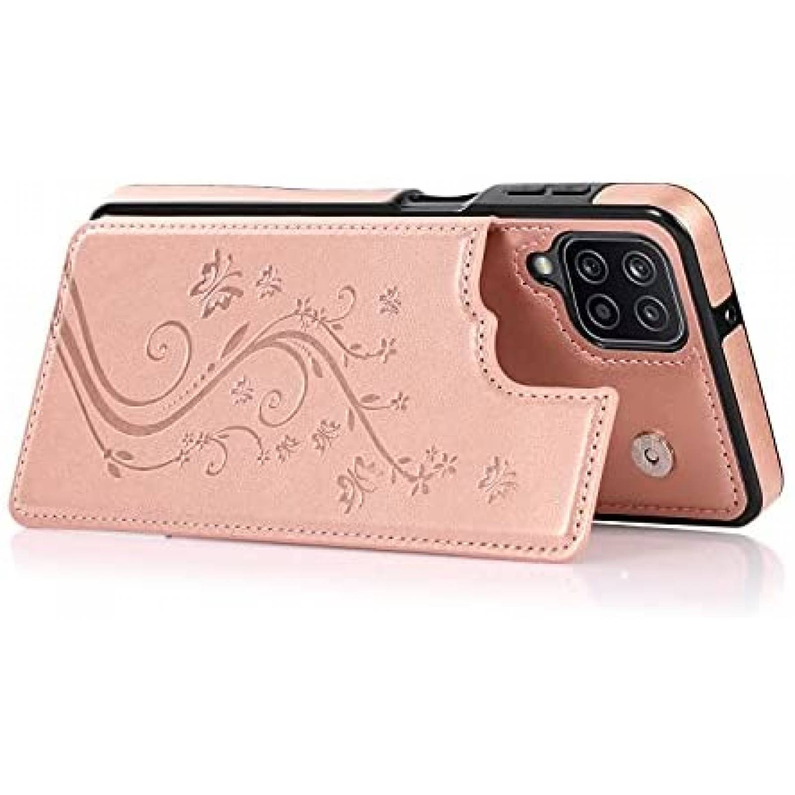 Funda de Piel LBYZCASE para para Galaxy A42 5G -Rosa Dorado