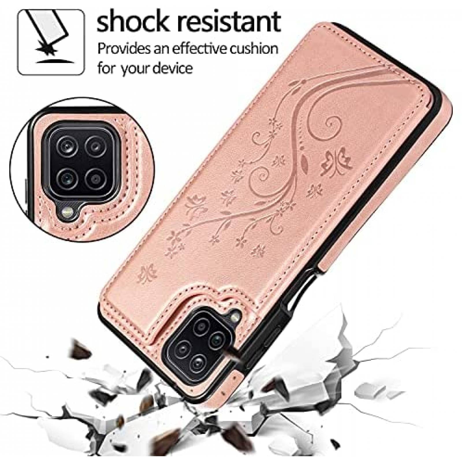 Funda de Piel LBYZCASE para para Galaxy A42 5G -Rosa Dorado