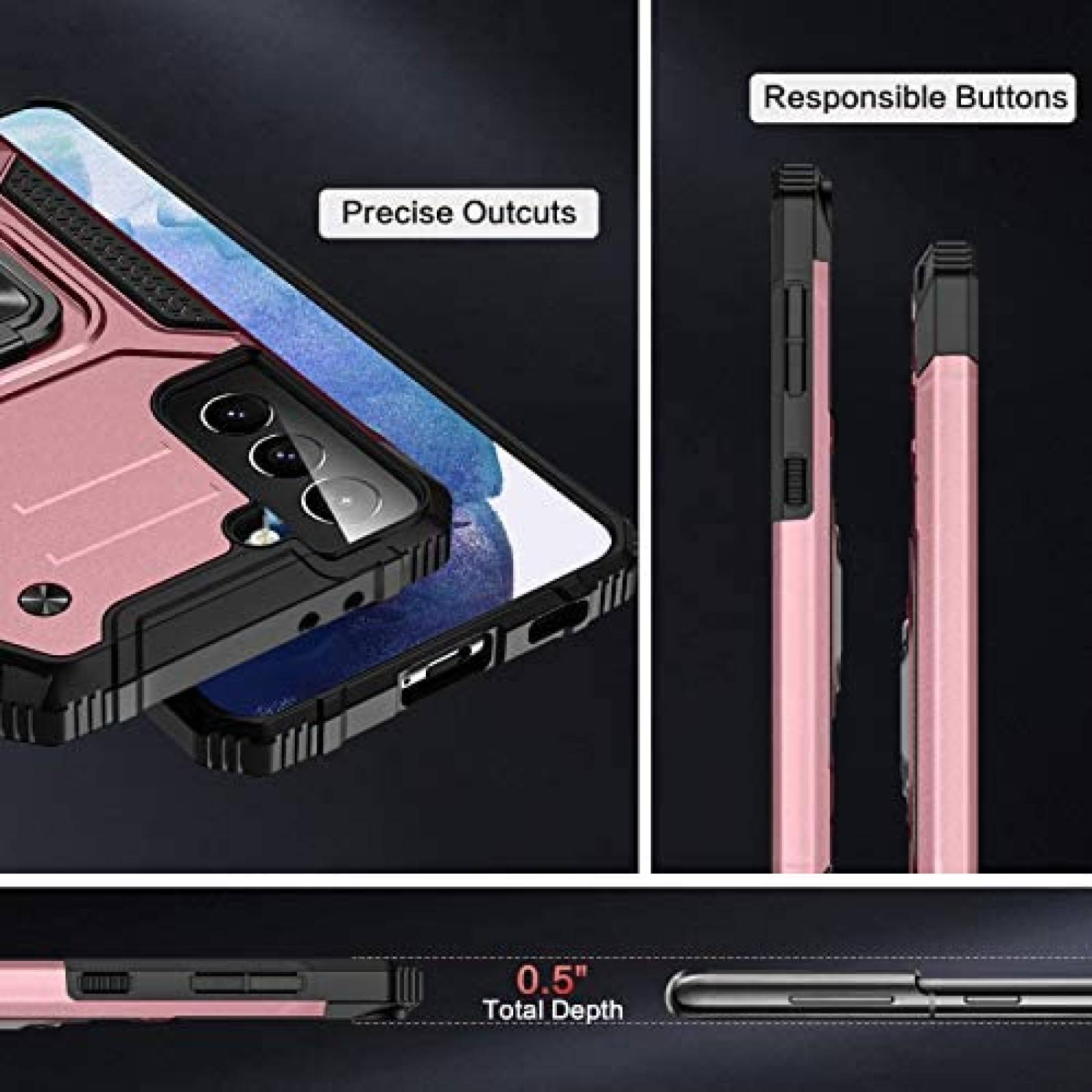 Funda para Galaxy S21 Mastten 6.2" de uso rudo -Rosa