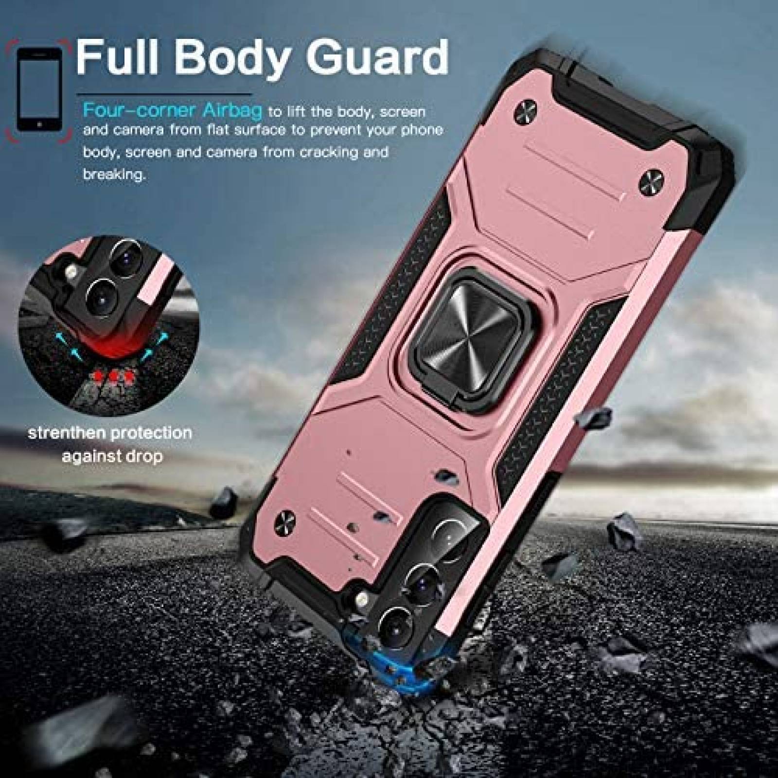 Funda para Galaxy S21 Mastten 6.2" de uso rudo -Rosa