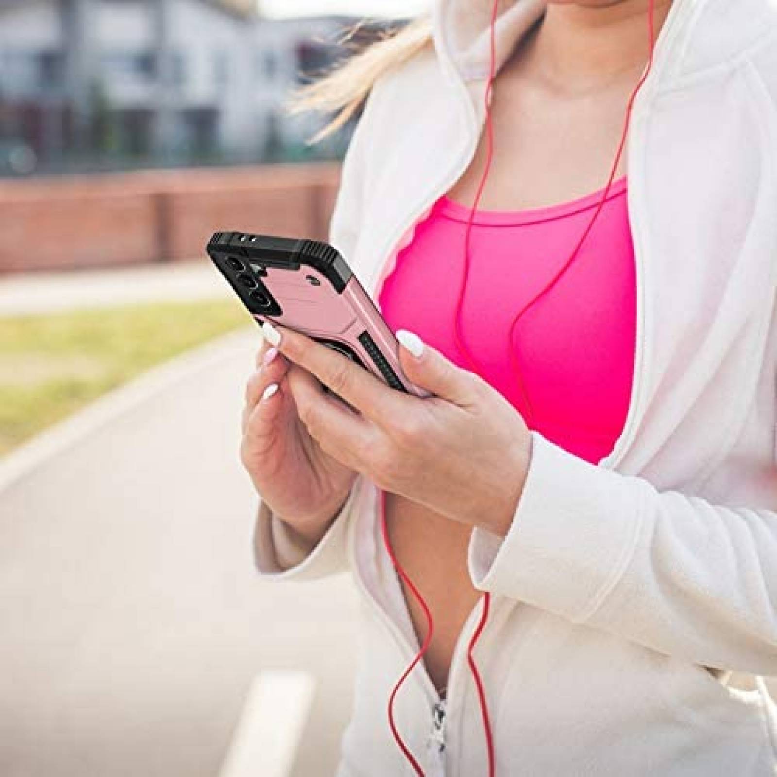 Funda para Galaxy S21 Mastten 6.2" de uso rudo -Rosa