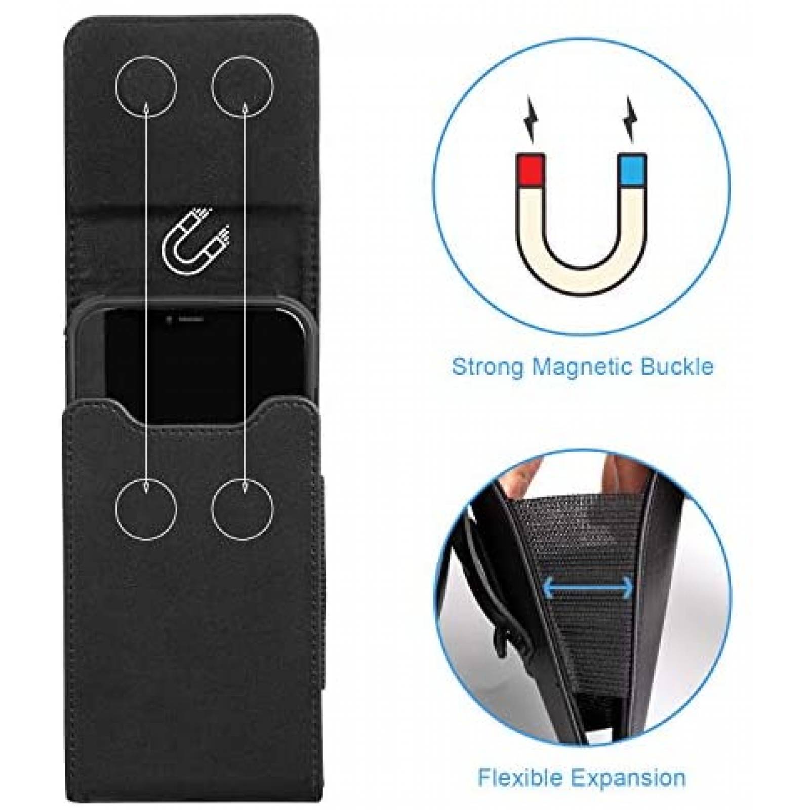 Funda de Cinturon Migeec para Celular de 6.5'' -Negro